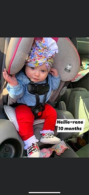 Nellie-rene joined the competition — help win amazing prizes! auto_part, baby, baby_in_car_seat, beanie, cap, car_seat, child, cool, headgear, headwear, person, photo_caption, play, seat_belt, toddler