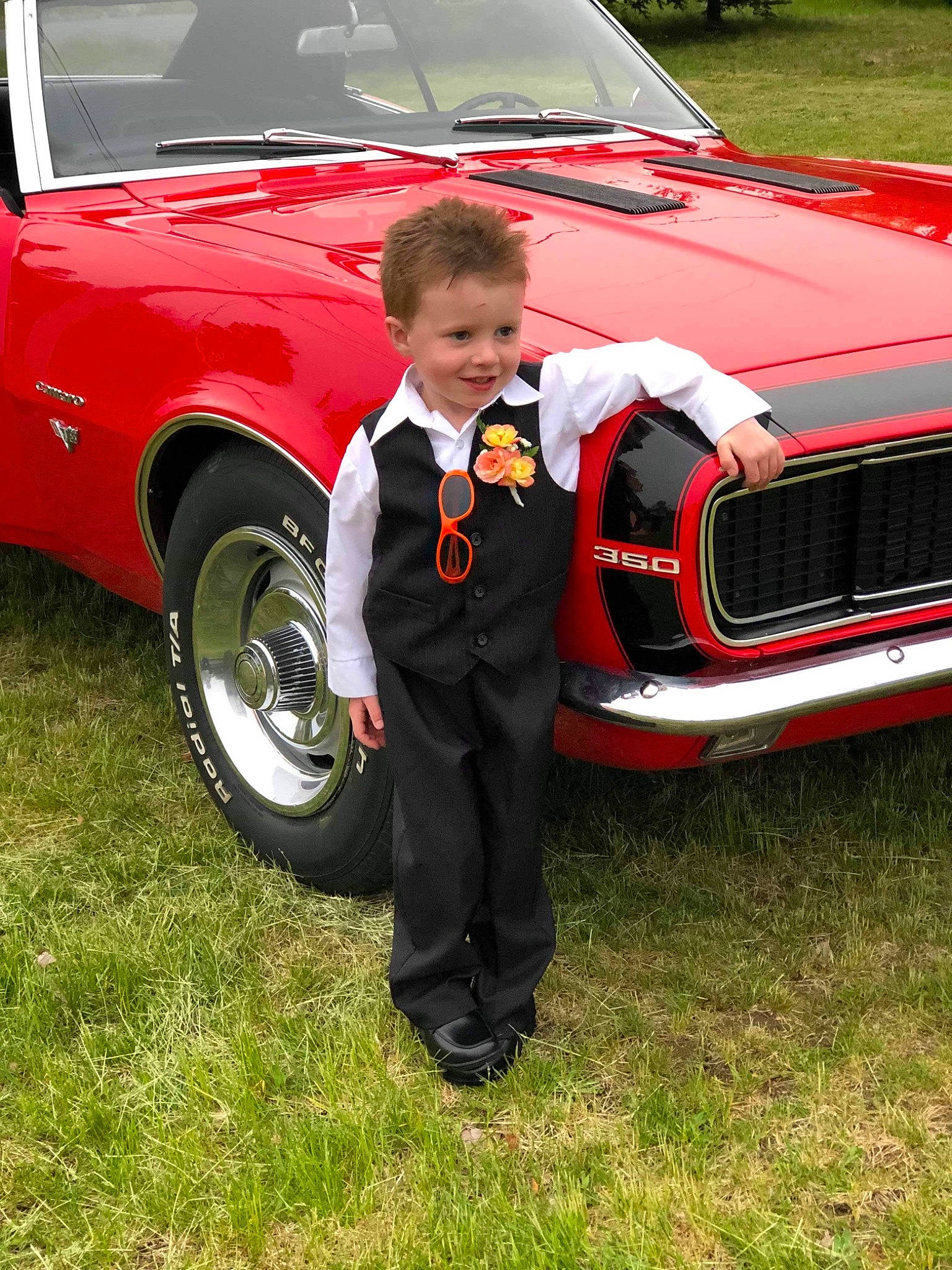 Larry joined the competition — help win amazing prizes! bumper, car, classic, classic_car, coupe, hardtop, hood, joy, land_vehicle, motor_vehicle, muscle_car, person, sedan, sports_car, vehicle