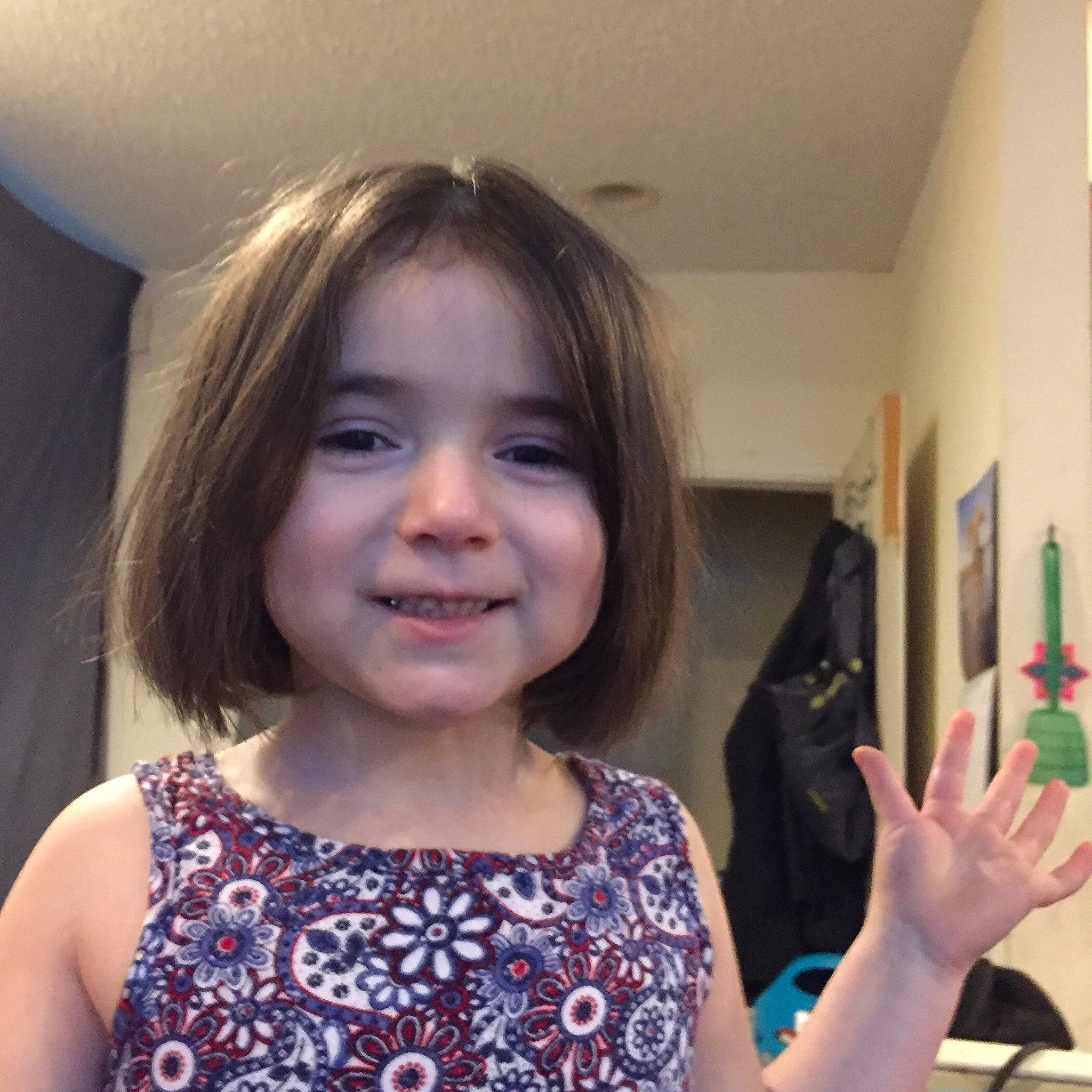 Menolly joined the competition — help win amazing prizes! child, face, finger, gesture, hair, happy, joy, lip, person, smile, tooth