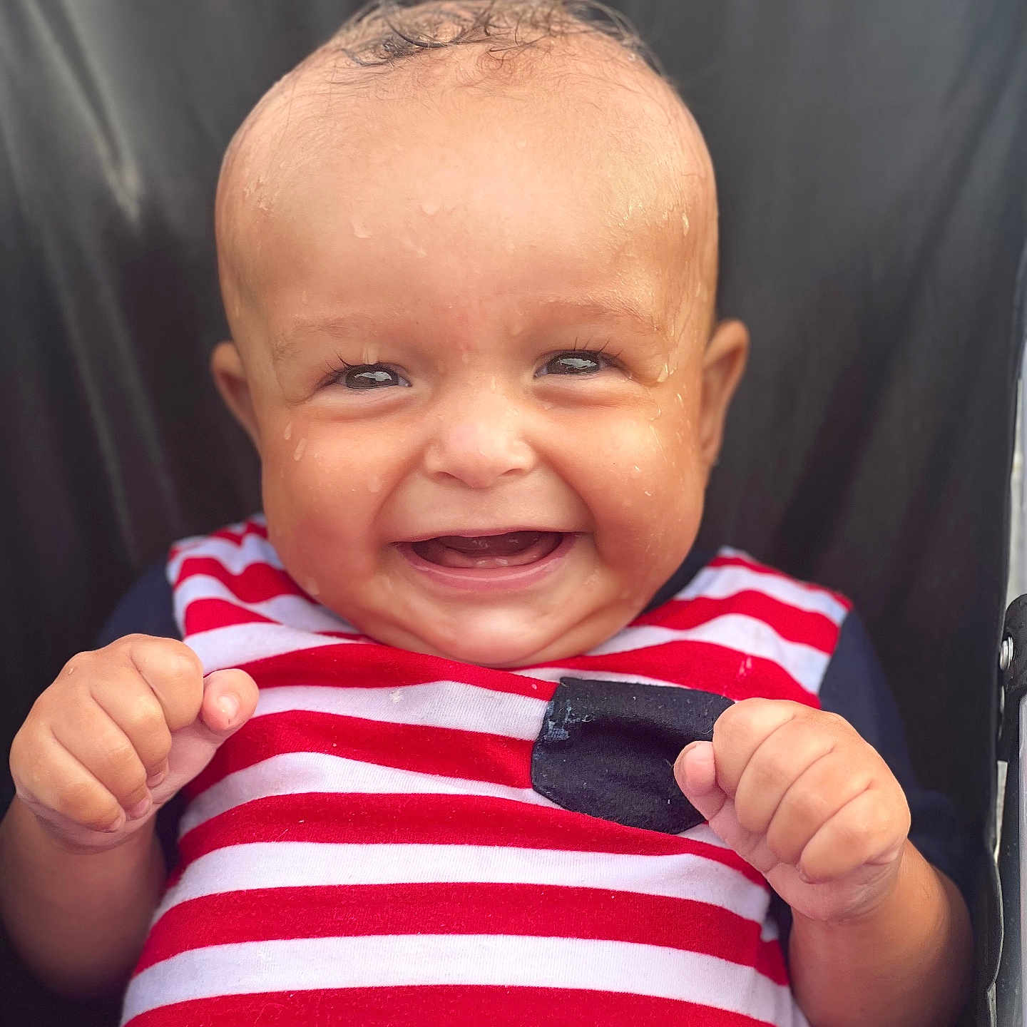 Atticus joined the competition — help win amazing prizes! baby, babylaughing, bodypart, clothing, face, finger, frown, hand, happy, head, laughing, person, photography, portrait, sad, smile, t_shirt