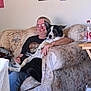 Bella is registered to the contest to win money with this photo: accessories, adult, animal, architecture, building, chair, couch, cushion, face, furniture, glasses, head, homedecor, indoors, interiordesign, livingroom, male, man, person, room