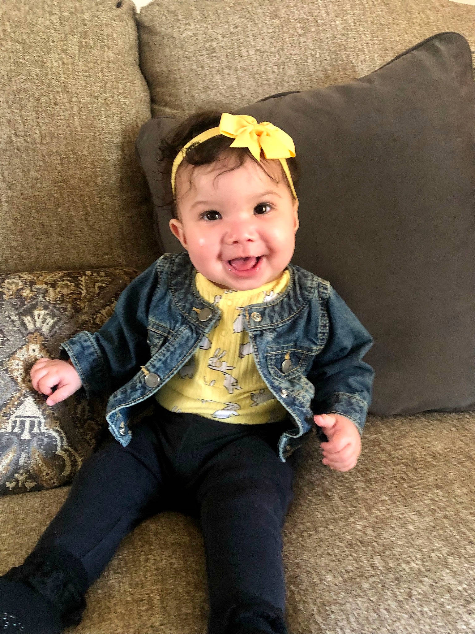 Alexandra joined the competition — help win amazing prizes! baby, baby_toddler_clothing, chair, cheek, child, comfort, costume_hat, couch, fashion_accessory, flash_photography, fun, grass, happy, iris, joy, person, sitting, skin, sleeve, smile