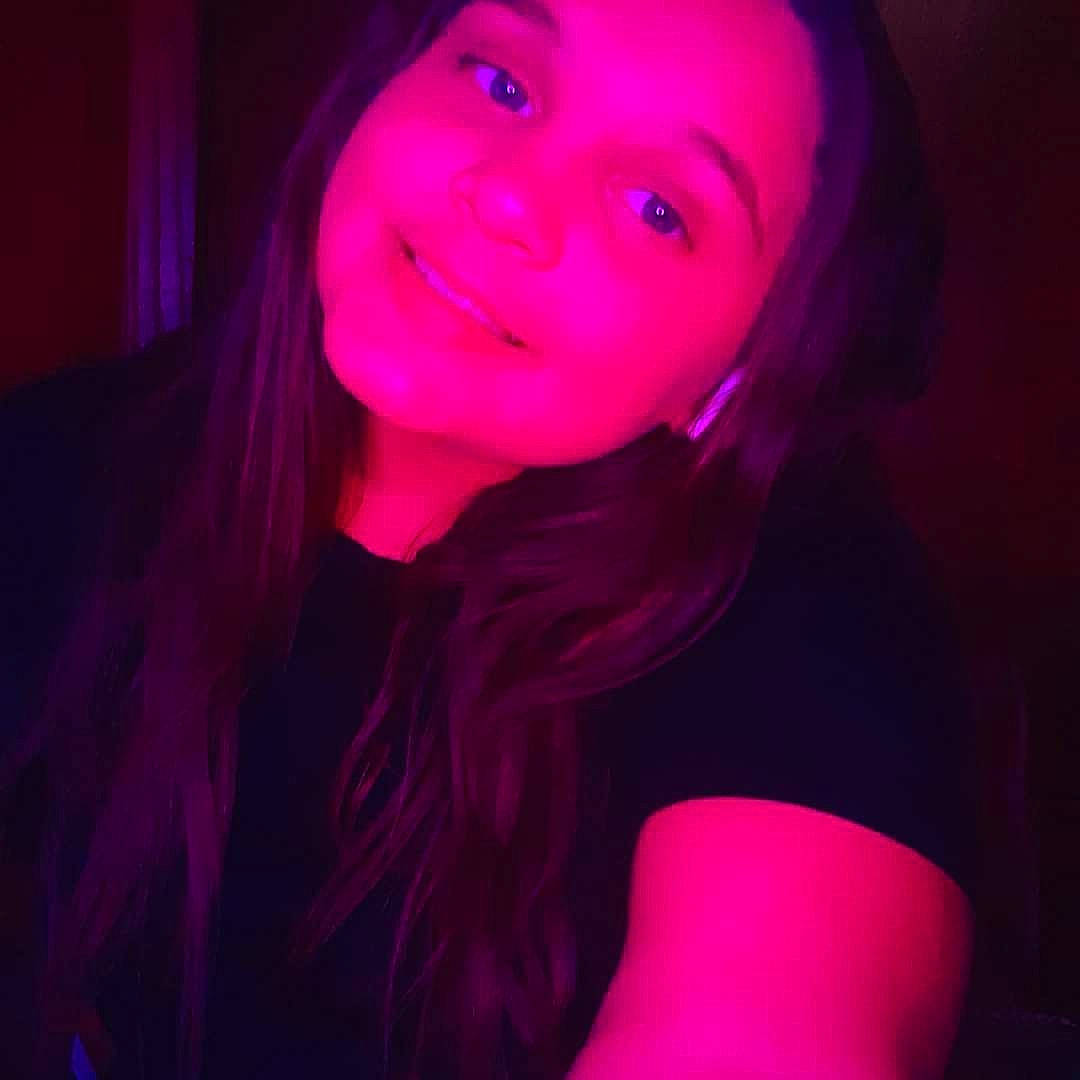 Aaliyah joined the competition — help win amazing prizes! beauty, darkness, electric_blue, entertainment, event, eyebrow, eyewear, fashion_accessory, flash_photography, fun, joy, lip, magenta, neck, neon, person, pink, purple, selfie, smile