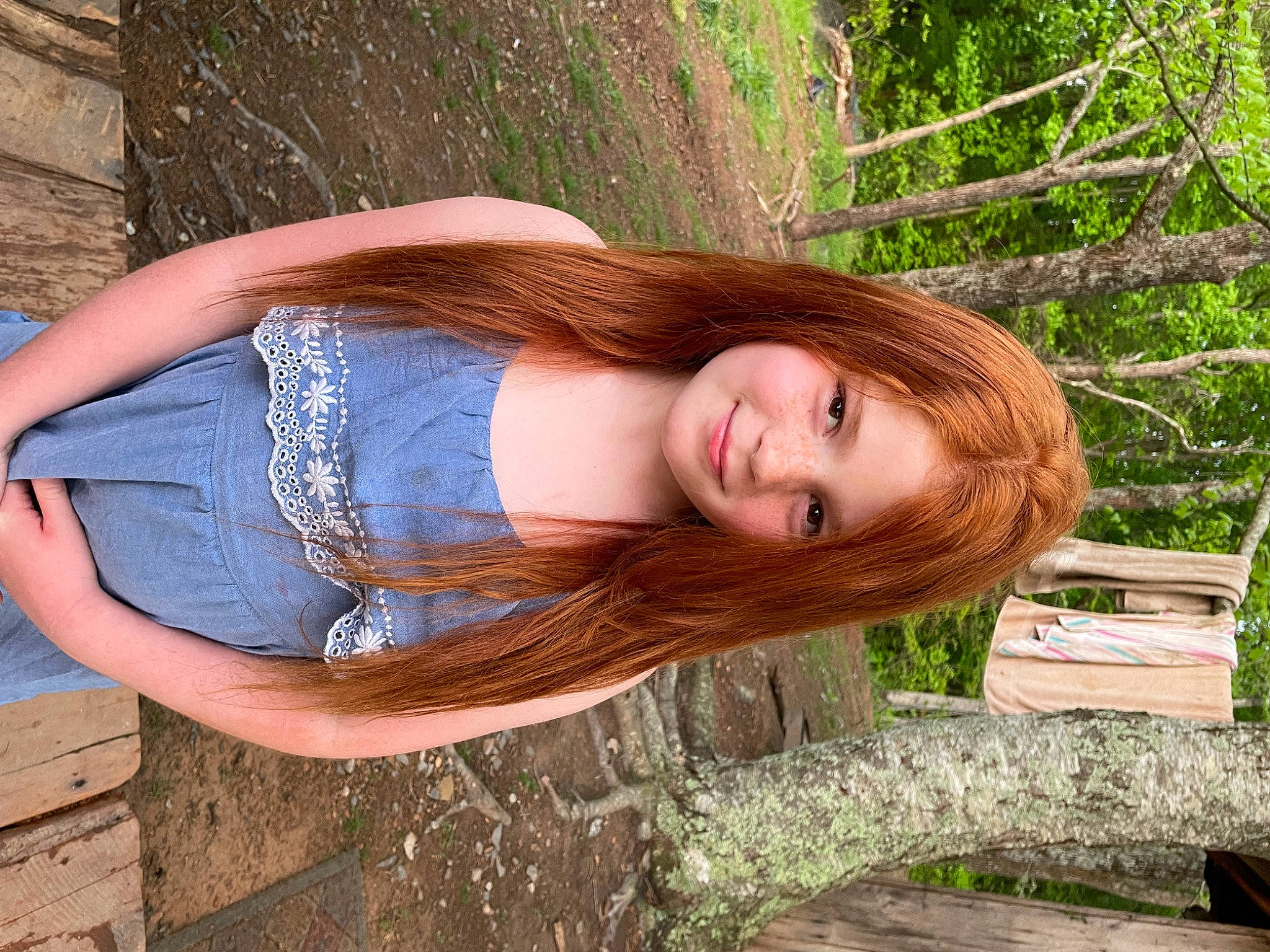 Ariel joined the competition — help win amazing prizes! black_hair, blond, brown_hair, electric_blue, flash_photography, grass, happy, human_leg, joy, lip, long_hair, people_in_nature, person, plant, sitting, smile, thigh, tree, trunk, waist