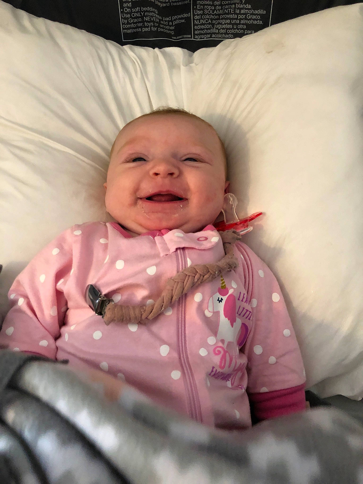 Havana is registered to the contest to win money with this photo: baby, cheek, child, chin, eye, face, facial_expression, forehead, fun, head, lip, mouth, nose, person, pink, product, skin, sleep, smile, toddler