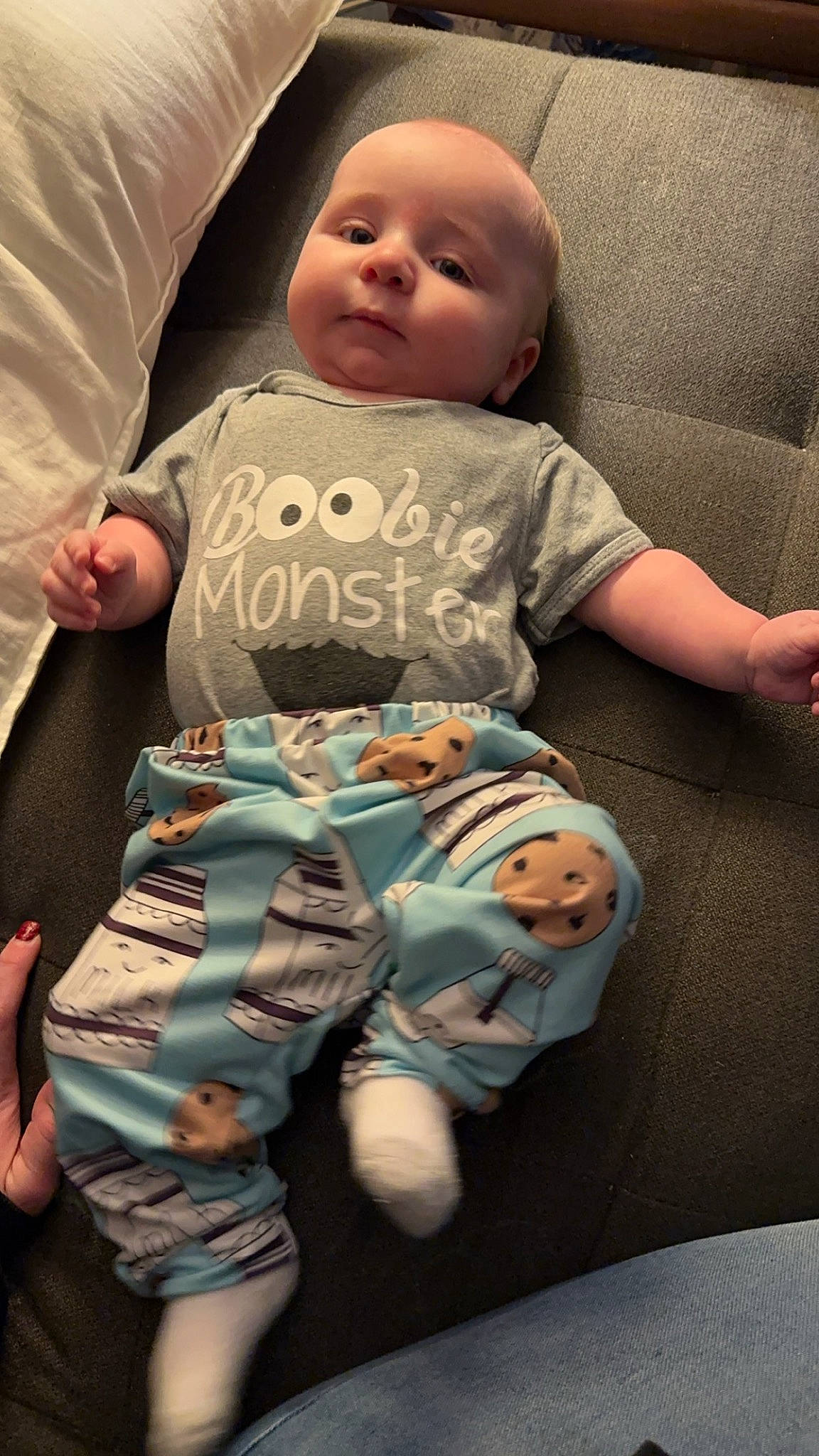 Waylon joined the competition — help win amazing prizes! baby, baby_products, baby_safety, baby_sleeping, baby_toddler_clothing, bedding, cheek, child, comfort, gesture, happy, head, linens, pattern, person, sitting, skin, sleeve, thigh, thumb