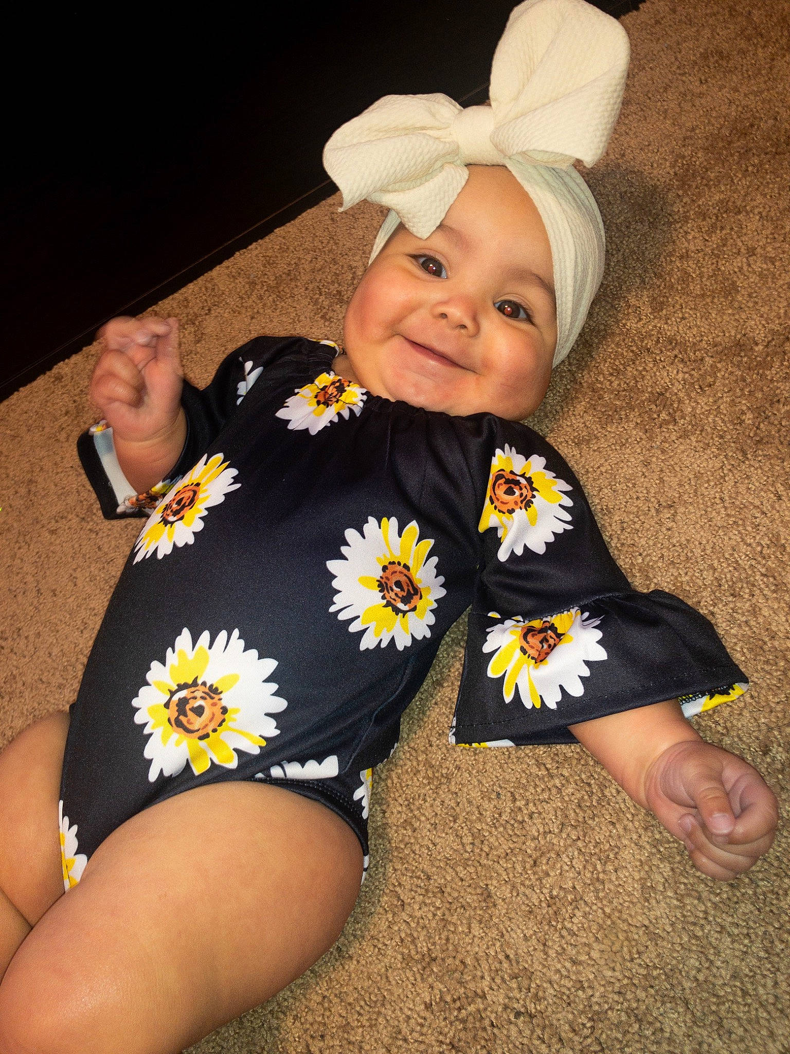 Annaliese joined the competition — help win amazing prizes! child, fun, headgear, joy, leg, person, plant, smile, thigh, toddler, yellow