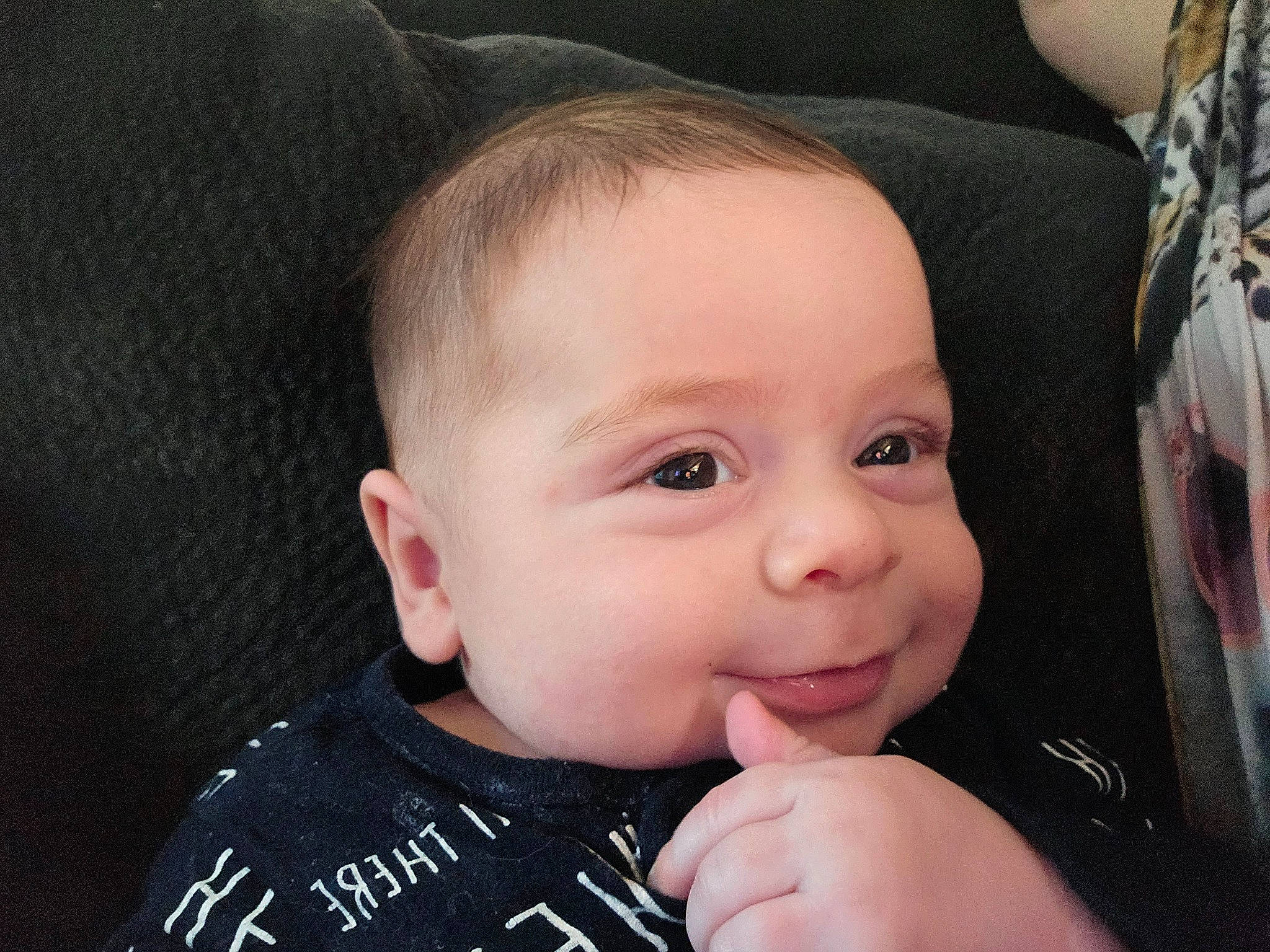 Liam joined the competition — help win amazing prizes! baby, baby_toddler_clothing, cheek, child, chin, comfort, cool, eyebrow, eyelash, finger, flash_photography, gesture, happy, iris, lip, nose, person, skin, sleeve, smile