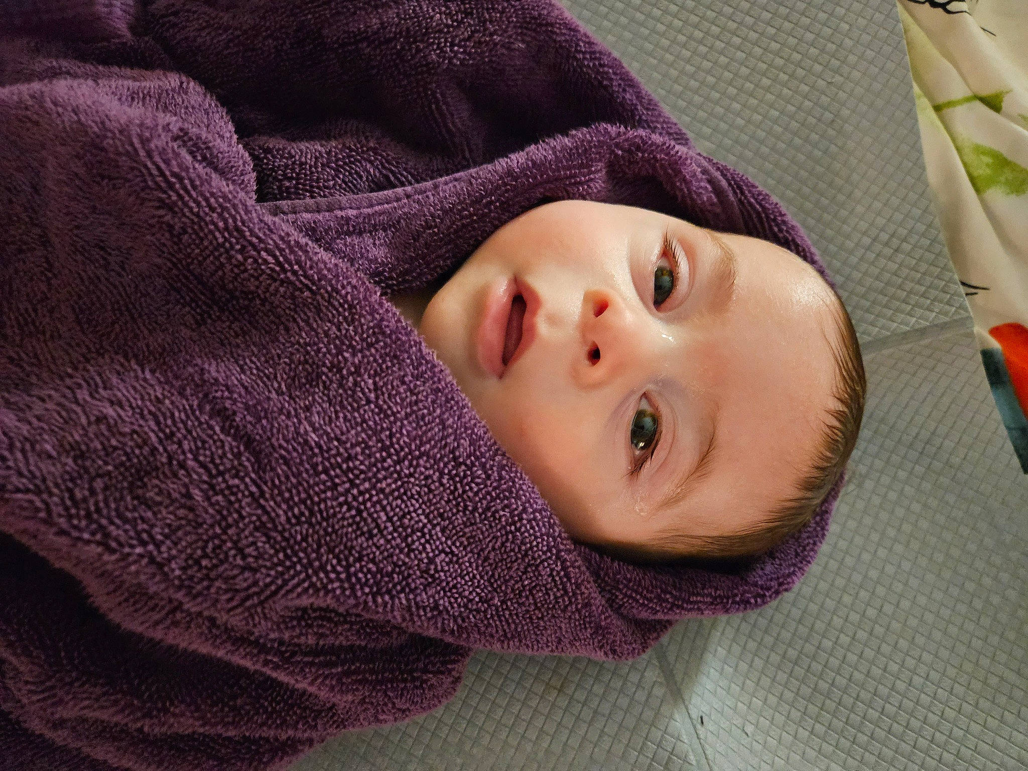 Liam is registered to the contest to win money with this photo: baby, cheek, child, chin, comfort, eye, eyebrow, eyelash, face, fashion_accessory, linens, lip, magenta, nose, pattern, person, skin, sleeve, toddler, wool