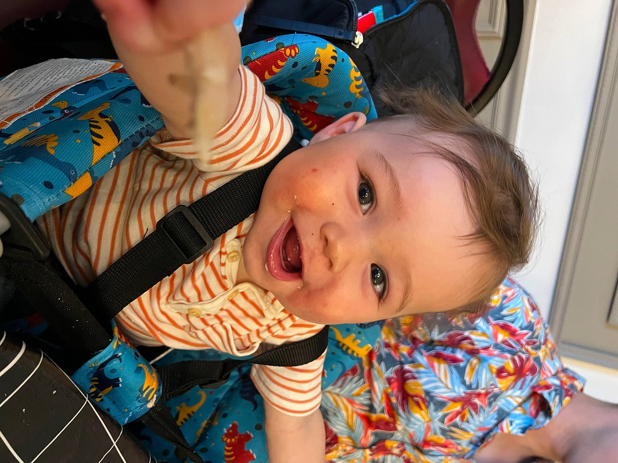 Malcolm is registered to the contest to win money with this photo: baby, baby_products, baby_toddler_clothing, cheek, child, chin, ear, eyebrow, fun, happy, iris, leisure, mouth, nose, person, play, sitting, skin, smile, toddler