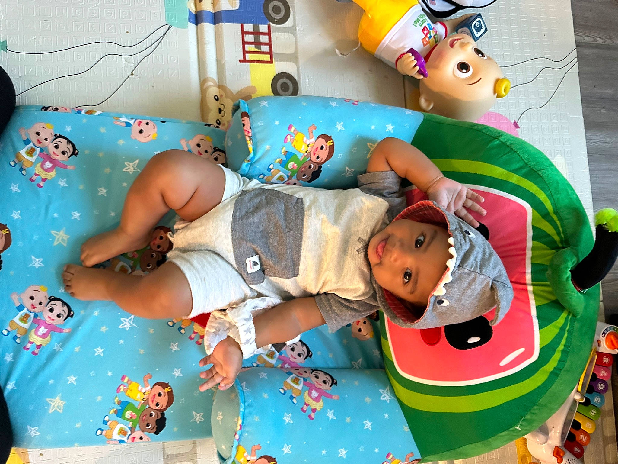 Isaiah is registered to the contest to win money with this photo: art, baby, baby_products, child, event, fictional_character, fun, happy, headwear, leisure, linens, party_supply, person, play, recreation, room, t_shirt, textile, toddler, toy