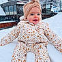 toddler, child, snow, winter_clothing, snowsuit, hat, blue_eyes, smiling, outdoor, snowfall, urban_background, cold_weather, winter, cute, happy, face, snowy, jacket, playful, frosty
