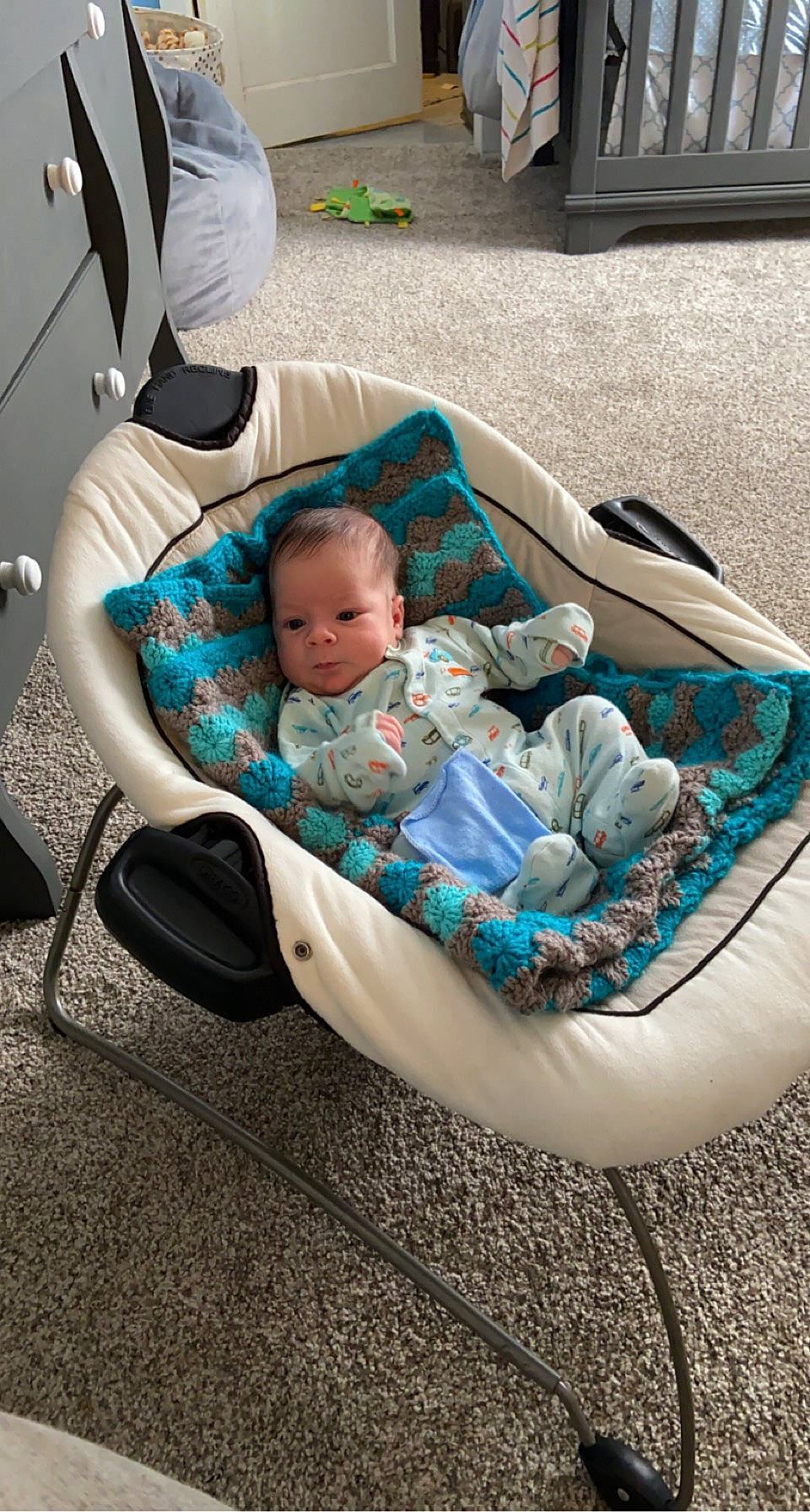 Miles joined the competition — help win amazing prizes! auto_part, baby, baby_carriage, baby_products, baby_safety, baby_toddler_clothing, chair, child, comfort, face, grass, head, leisure, pattern, person, sitting, toddler