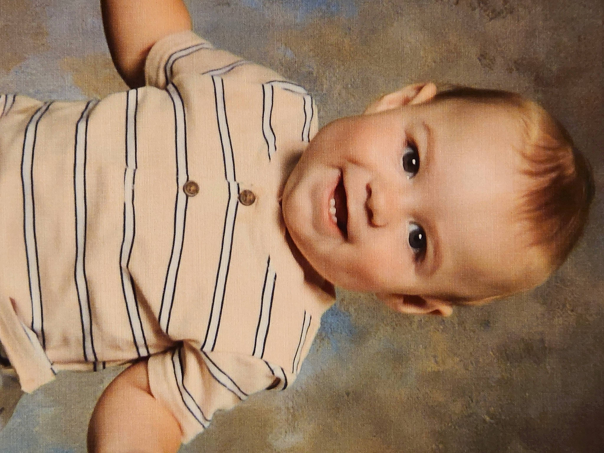 Bradley is registered to the contest to win money with this photo: blond, cheek, child, dress, elbow, flash_photography, happy, iris, joy, lip, mammal, neck, nose, person, plant, sitting, skin, sleeve, smile, toddler