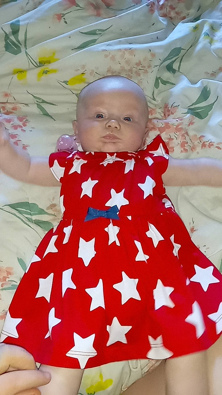 Kya joined the competition — help win amazing prizes! art, baby, baby_products, baby_toddler_clothing, child, day_dress, dress, fashion_design, happy, linens, one_piece_garment, pattern, peach, person, pink, product, sitting, sleeve, toddler, vintage_clothing