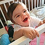 baby, babylaughing, bed, bodypart, cradle, crib, face, finger, furniture, hand, happy, head, infantbed, laughing, person, photography, portrait