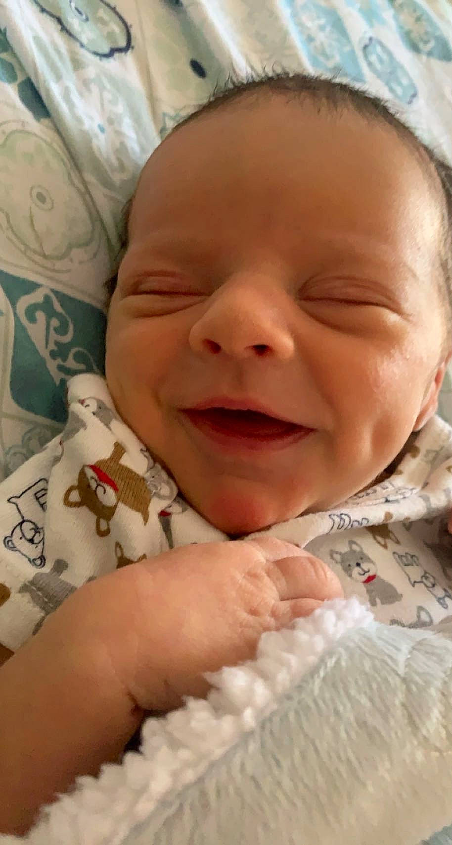 Landon joined the competition — help win amazing prizes! baby, baby_toddler_clothing, cheek, chin, clothing, comfort, eye, eyebrow, gesture, happy, iris, joy, lip, mouth, nose, person, pink, skin, sleeve, smile