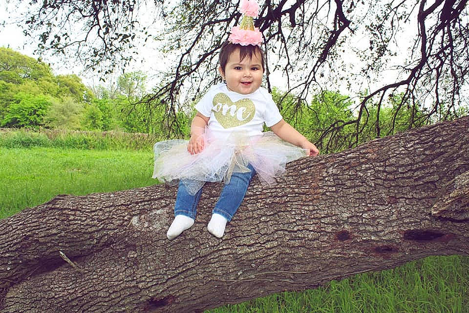 Raygen joined the competition — help win amazing prizes! baby, branch, child, fun, grass, happy, joy, person, photograph, photography, plant, play, sitting, smile, spring, toddler, tree, trunk, woody_plant