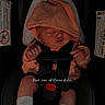 baby, infant, car_seat, hoodie, sleeping, white_socks, child, seatbelt, evenflo, indoors, cute, peaceful, newborn, resting, small_hands, tiny_feet, text_overlay, black_background, soft_lighting, casual_clothing