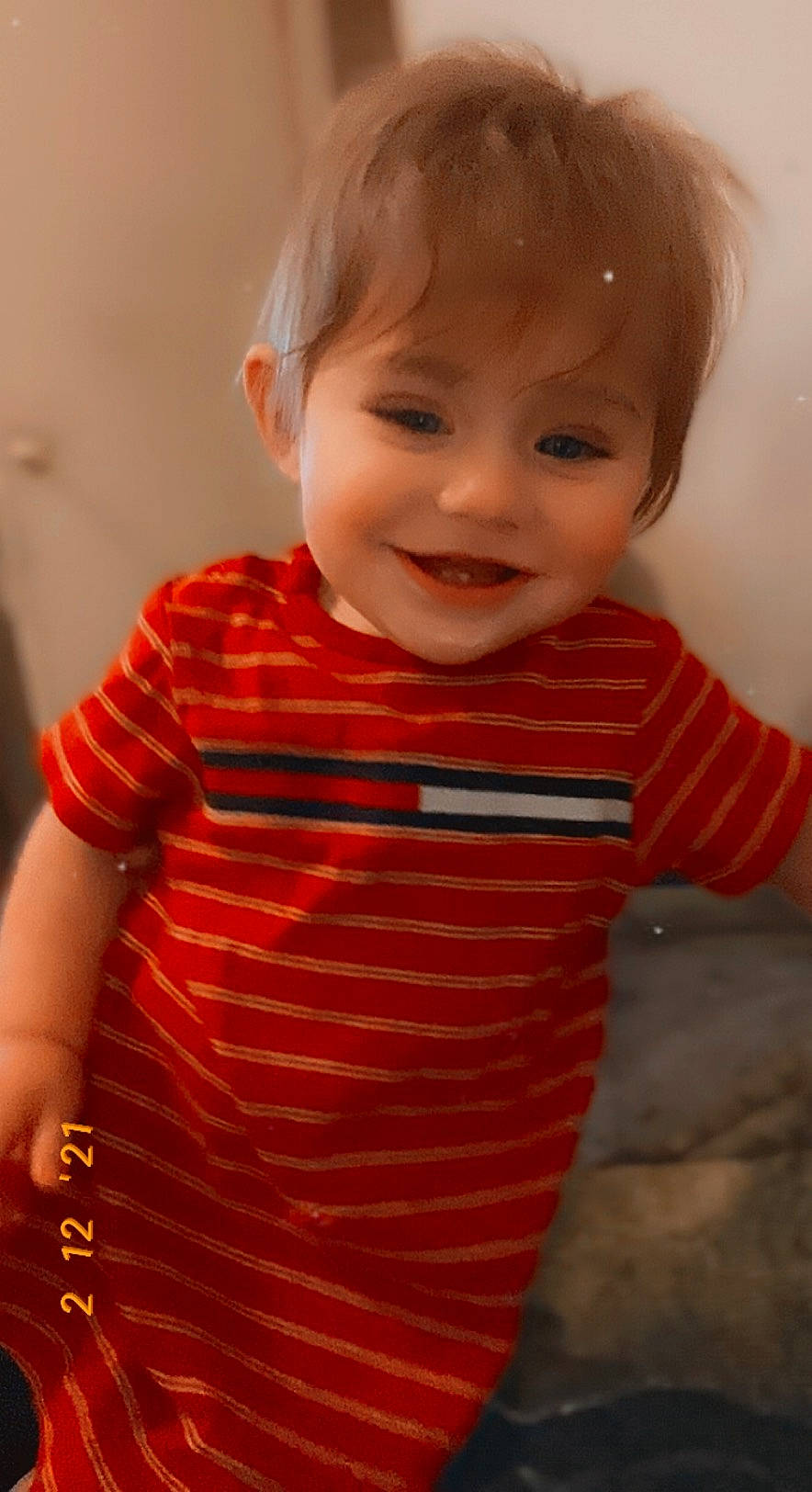 Selena joined the competition — help win amazing prizes! baby, baby_toddler_clothing, cheek, child, eye, eyebrow, fun, happy, iris, joy, lip, long_sleeved_t_shirt, mouth, neck, nose, pattern, person, skin, sleeve, smile