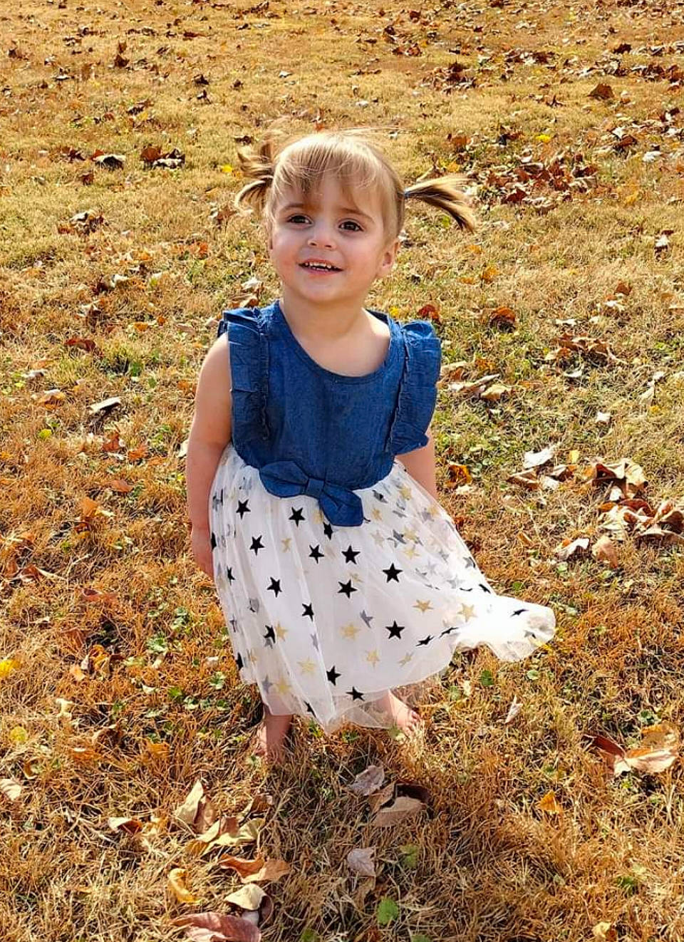 Alaina joined the competition — help win amazing prizes! autumn, baby_toddler_clothing, child, day_dress, fun, grass, grass_family, grassland, happy, joy, leaf, pattern, people_in_nature, person, play, polka_dot, sitting, sleeve, smile, soil
