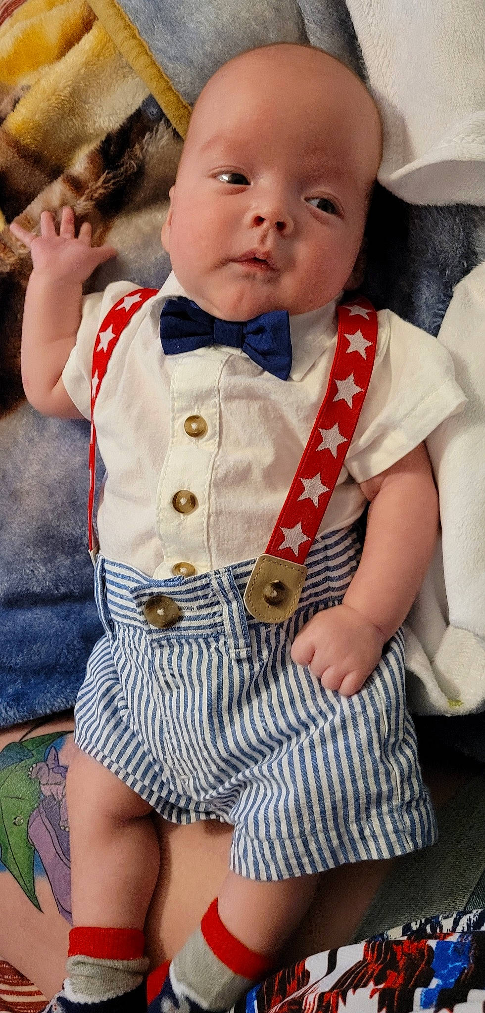 Jakobi joined the competition — help win amazing prizes! baby, baby_toddler_clothing, bow_tie, button, cheek, child, collar, dress, dress_shirt, face, formal_wear, happy, outerwear, pattern, person, product, skin, sleeve, textile, toddler