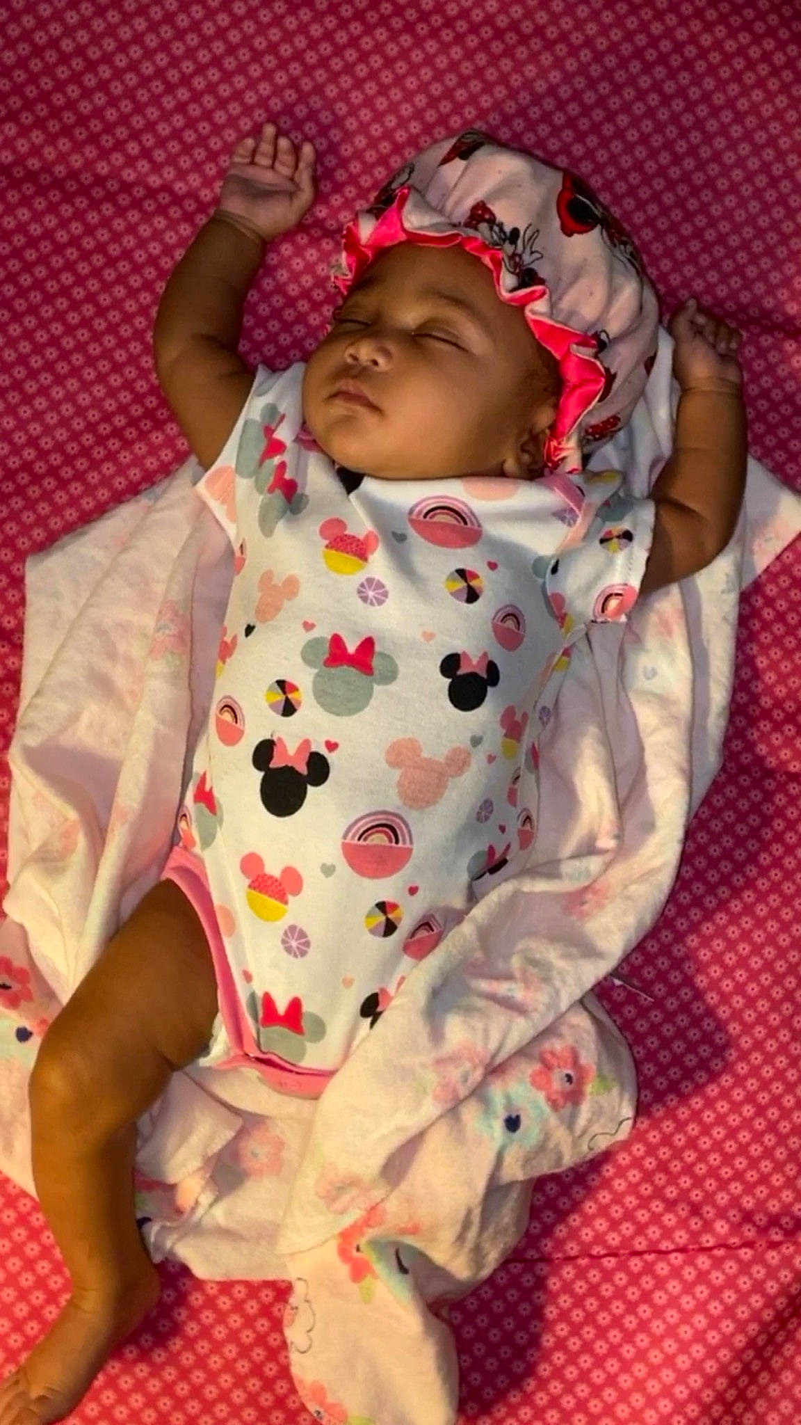 Aybrielle is registered to the contest to win money with this photo: baby, baby_products, baby_safety, baby_sleeping, baby_toddler_clothing, cheek, chin, comfort, face, head, headwear, human_body, linens, lip, mouth, nose, person, pink, skin, sleeve