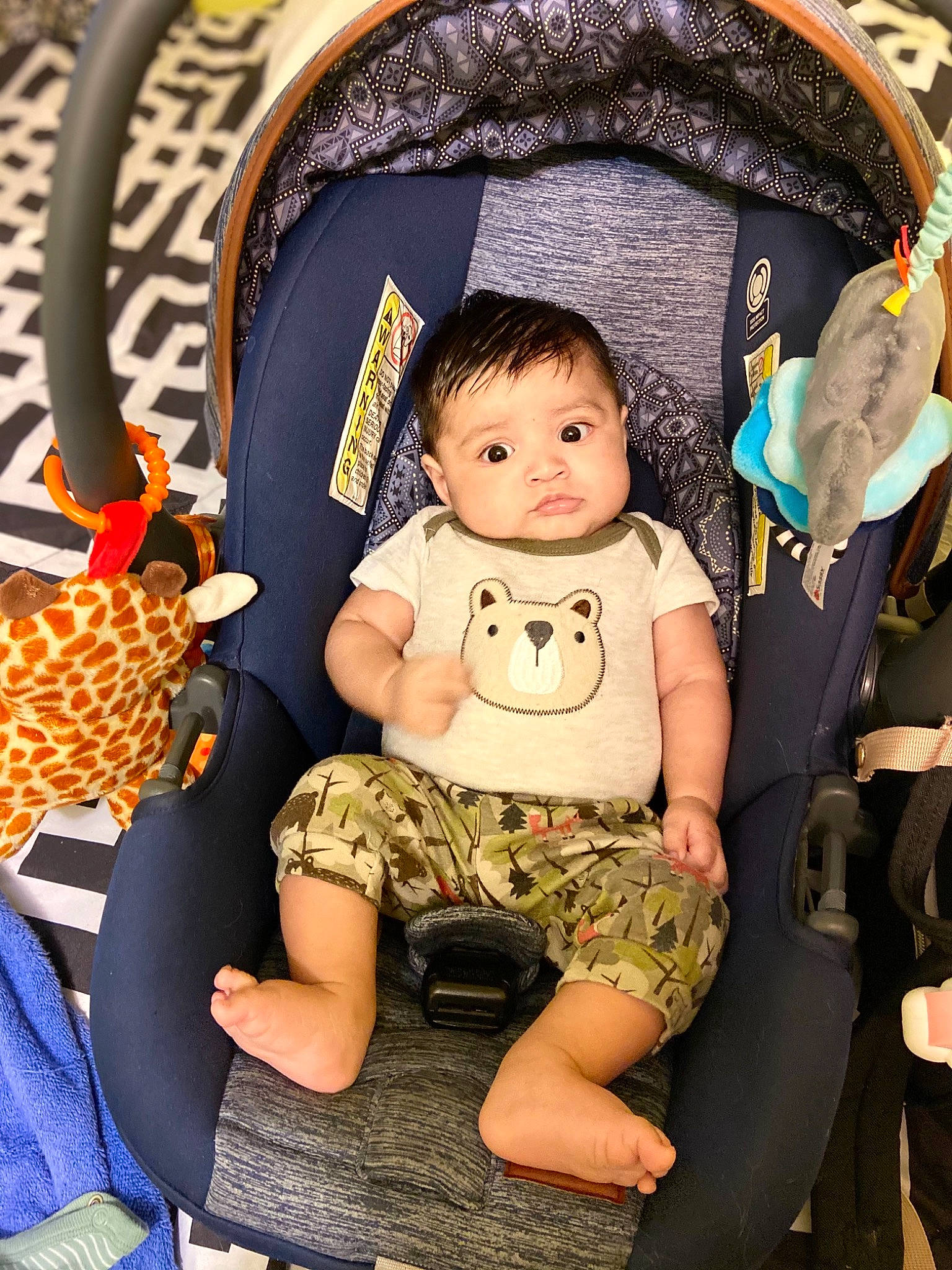 Emilio is registered to the contest to win money with this photo: baby, baby_carriage, baby_products, baby_toddler_clothing, cheek, child, cool, doll, facial_expression, fun, happy, person, product, sandal, sitting, skin, stuffed_toy, textile, thigh, toddler