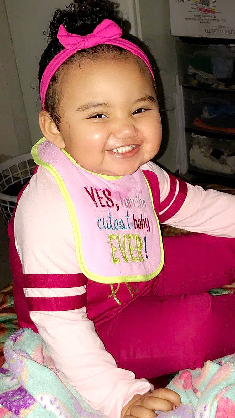 Nevaeh is registered to the contest to win money with this photo: baby, baby_toddler_clothing, cheek, child, hair_accessory, headgear, joy, person, pink, skin, smile, toddler