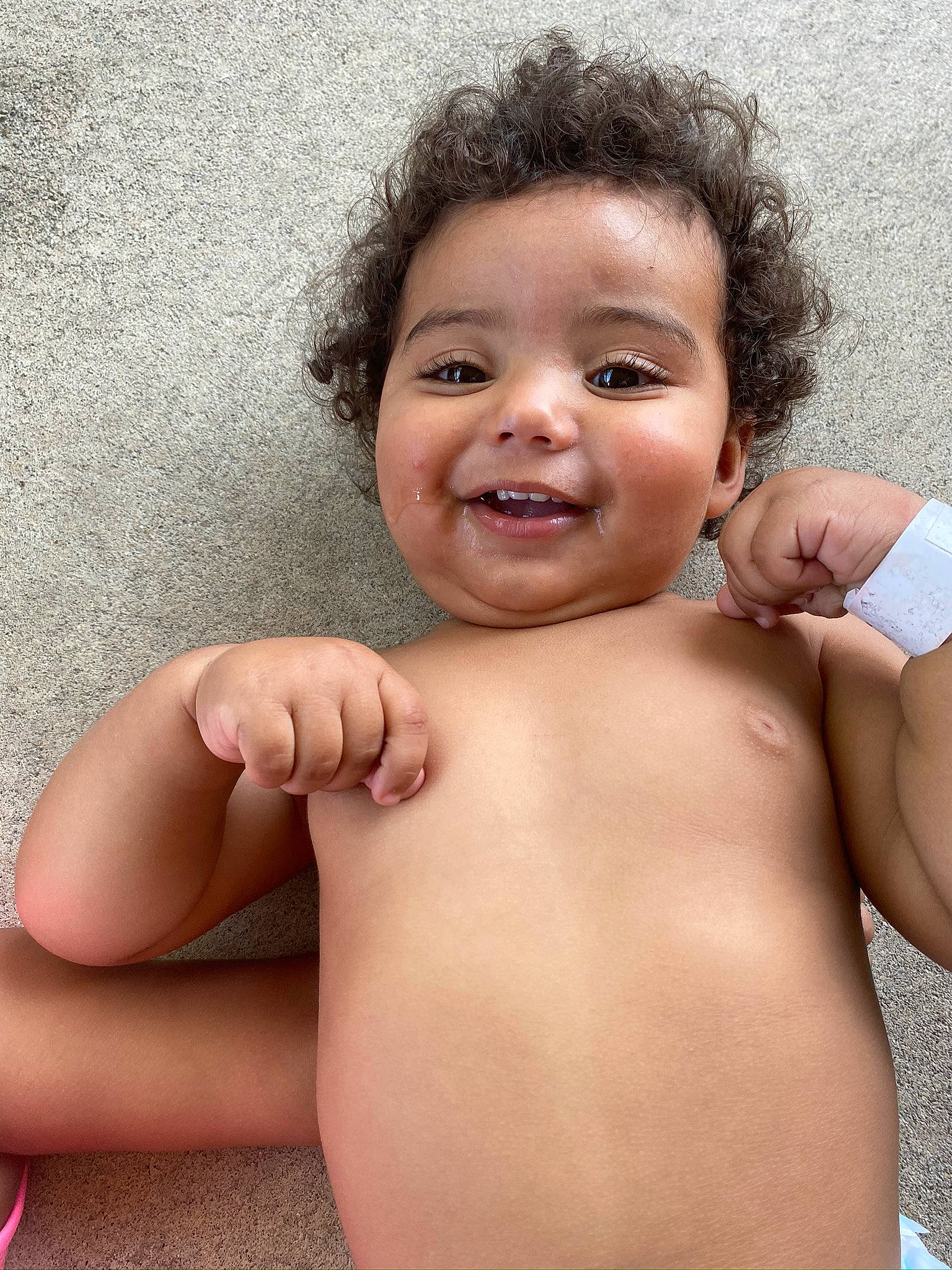 Shamaan Jr joined the competition — help win amazing prizes! abdomen, arm, baby, barechested, cheek, chest, child, close_up, face, facial_expression, hand, joy, lip, muscle, person, skin, smile, stomach, toddler, trunk