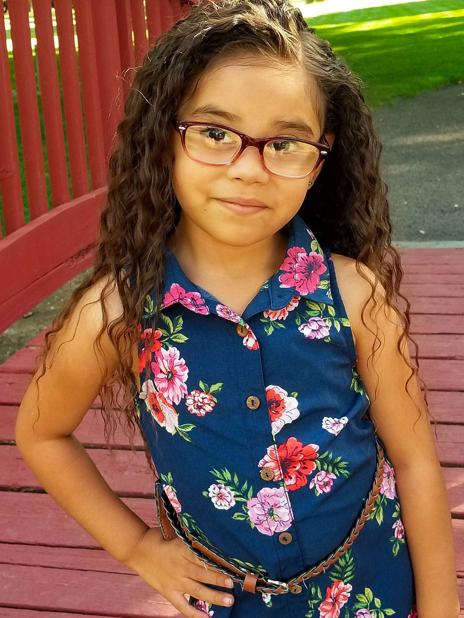 Nariah joined the competition — help win amazing prizes! brown_hair, child, child_model, eyewear, glasses, lady, long_hair, pattern, person, vision_care