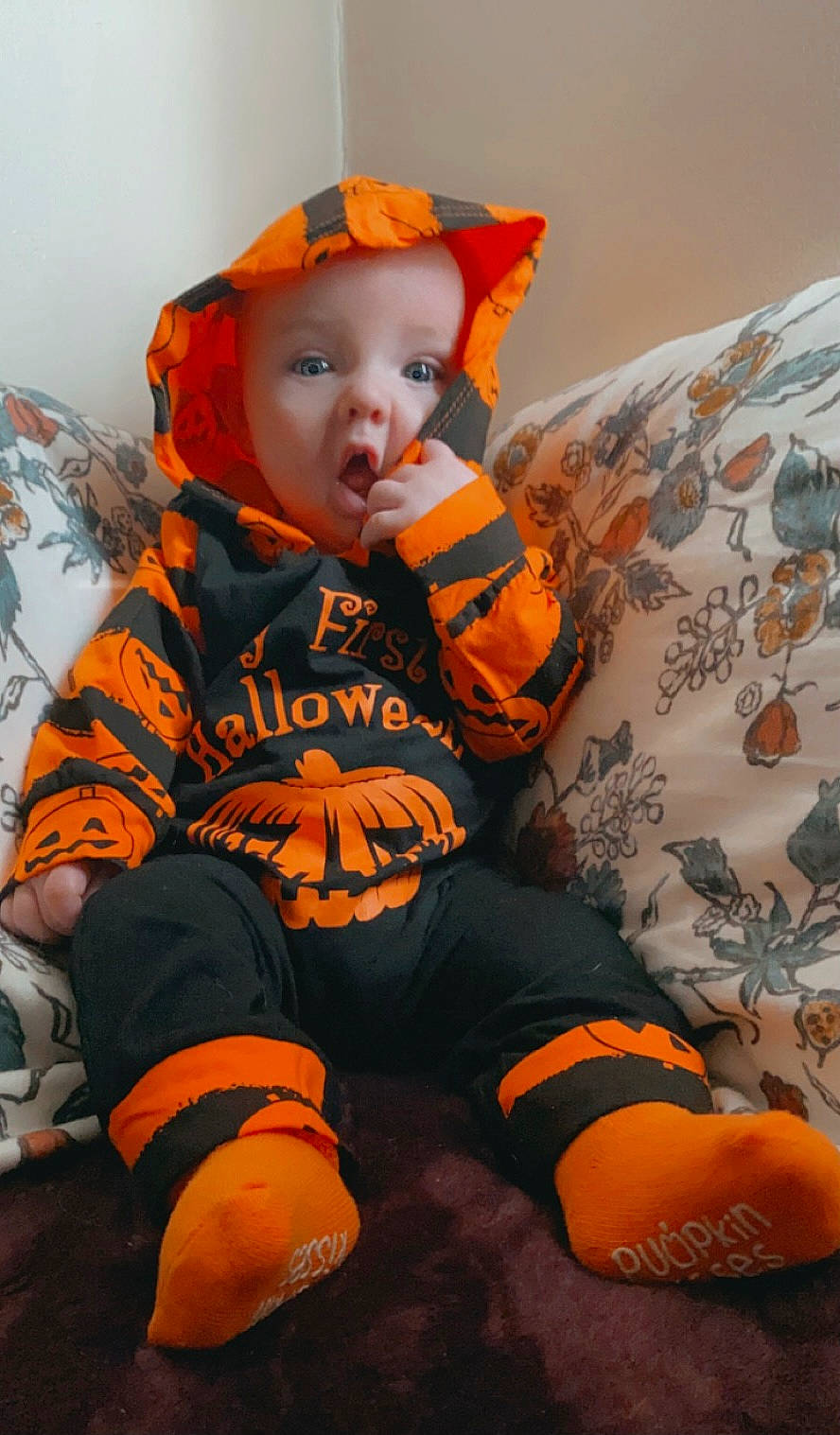 Kadyn joined the competition — help win amazing prizes! baby, child, headwear, orange, person, toddler