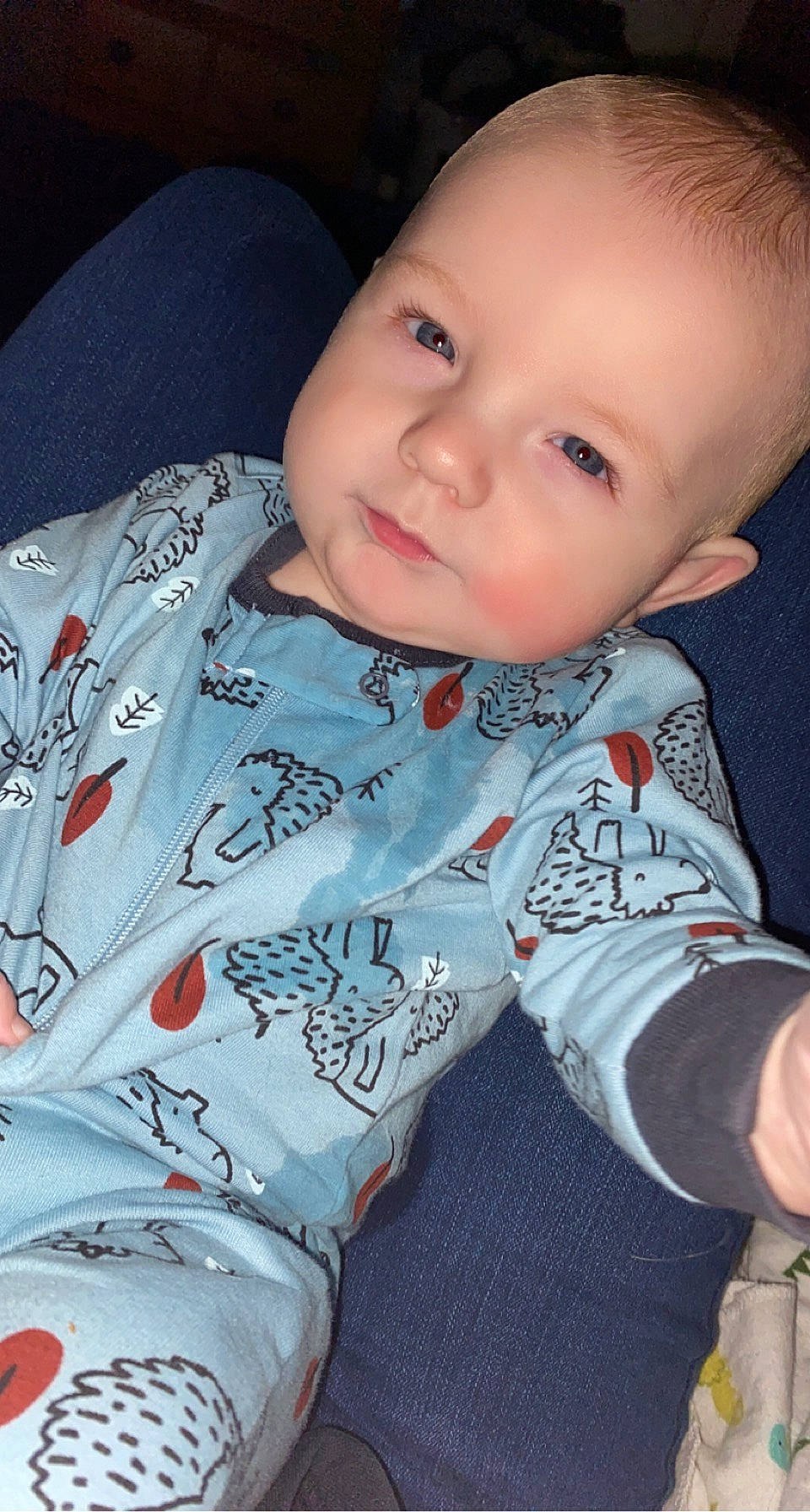 Kadyn joined the competition — help win amazing prizes! baby, cheek, child, chin, eye, face, forehead, head, lip, nose, person, sitting, skin, sleeve, smile, toddler