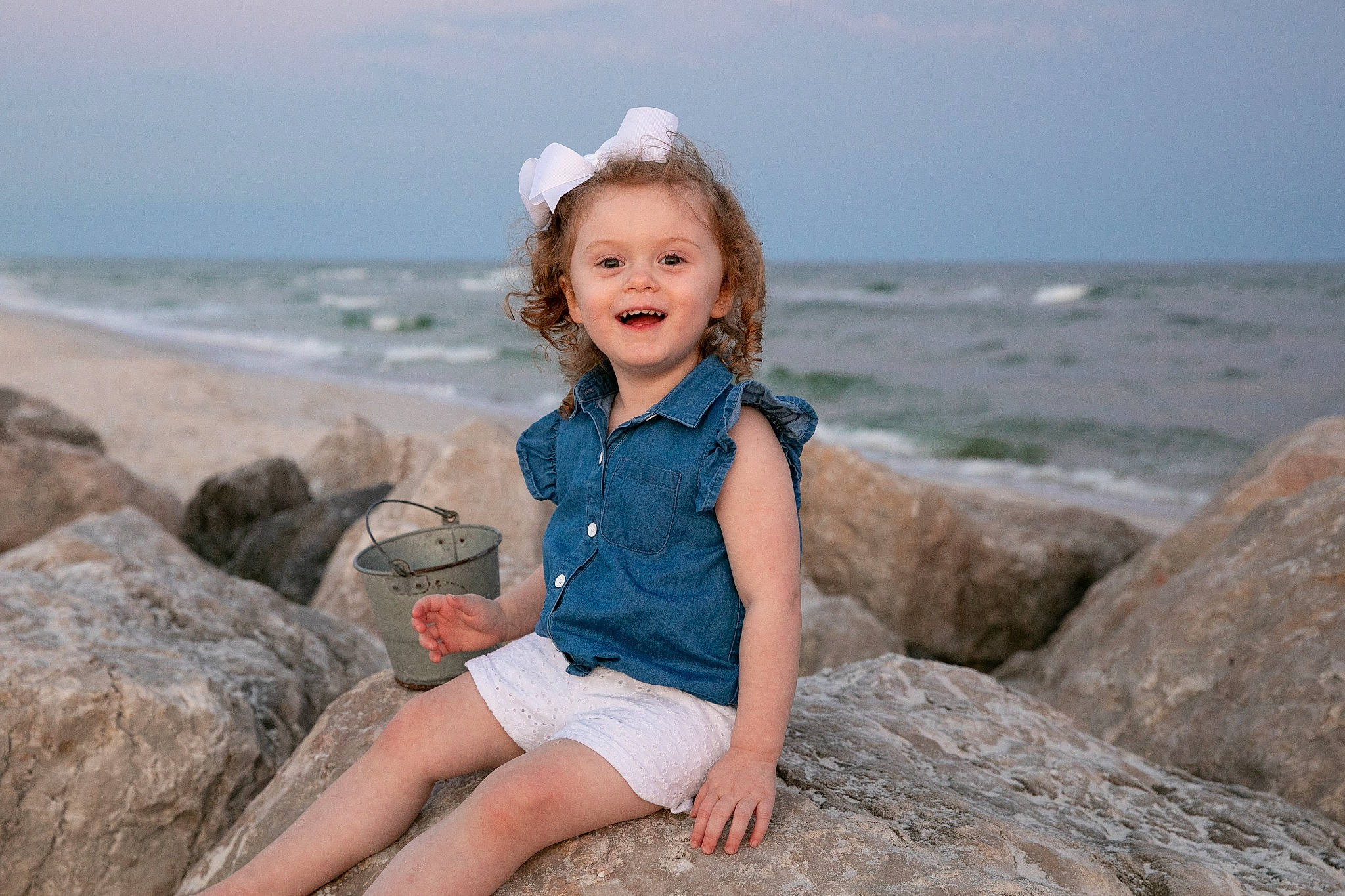 Sophia joined the competition — help win amazing prizes! azure, bedrock, dress, eye, flash_photography, fun, hair, hairstyle, happy, head, human_body, people_in_nature, person, shorts, skin, sky, smile, toddler, water, white