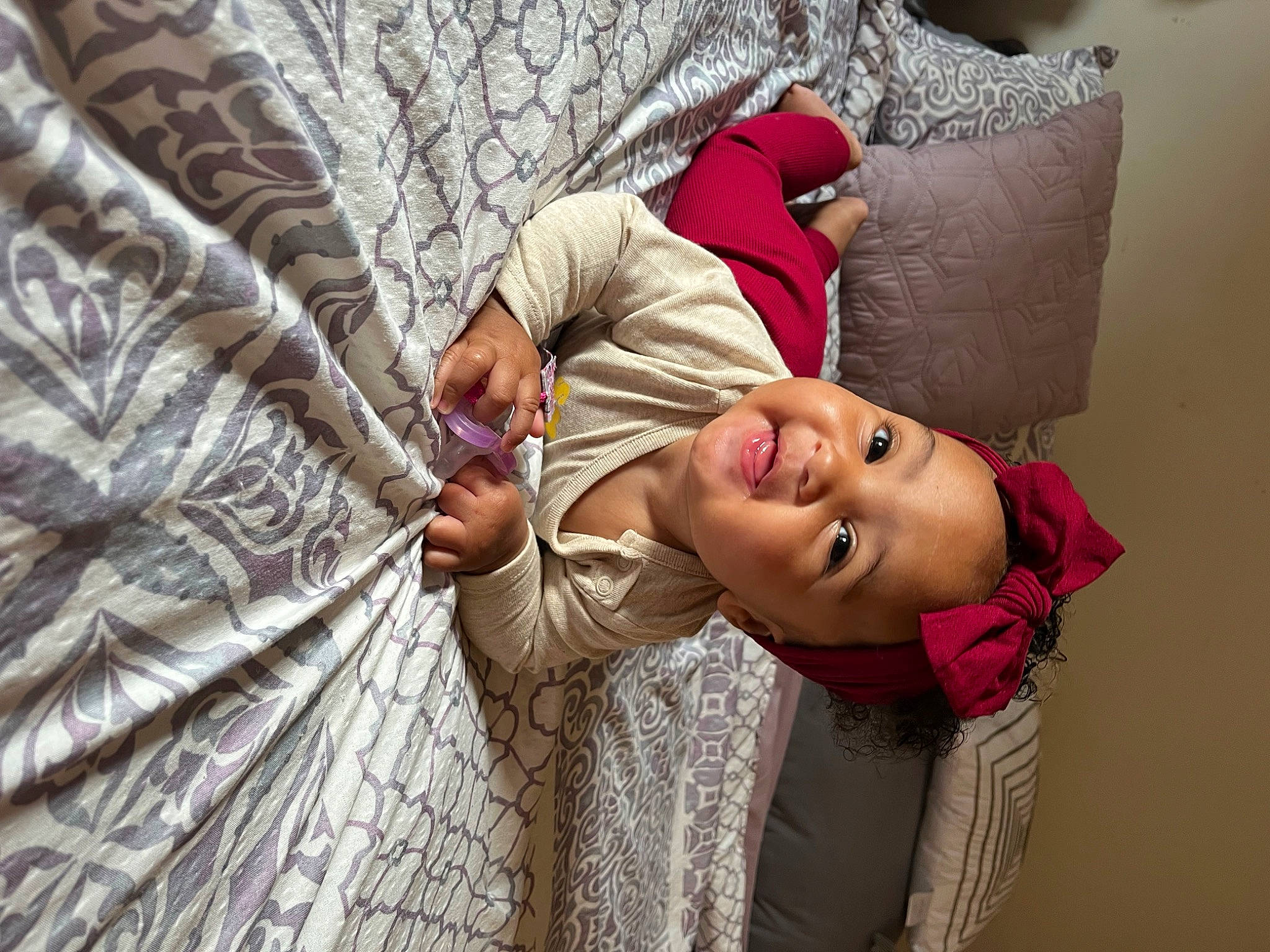 Ariella joined the competition — help win amazing prizes! baby, child, comfort, fun, happy, hat, joint, leisure, linens, magenta, pattern, person, photo_shoot, plant, portrait_photography, room, sitting, textile, toddler, tree