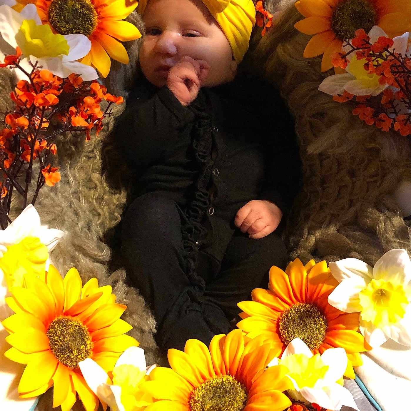 Savannah Grace joined the competition — help win amazing prizes! anemone, baby, clothing, daisy, face, flower, flowerarrangement, flowerbouquet, hat, head, herbal, herbs, leaf, person, petal, photography, plant, portrait, pottedplant, sunflower