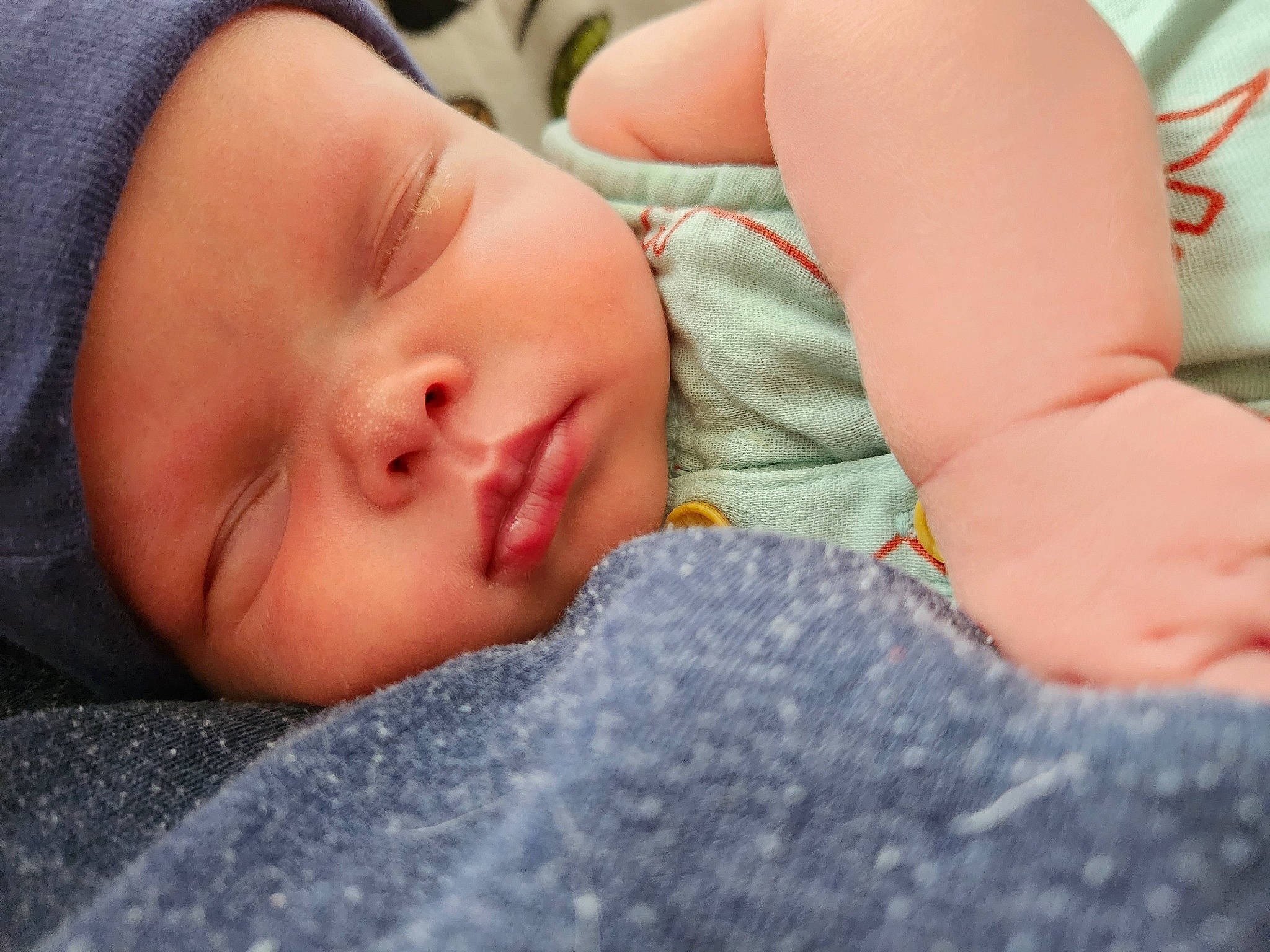 Rosalie joined the competition — help win amazing prizes! baby, baby_sleeping, bedtime, cheek, child, comfort, eye, eyelash, flesh, head, headwear, human_leg, linens, nap, pattern, person, portrait_photography, room, skin, sleep