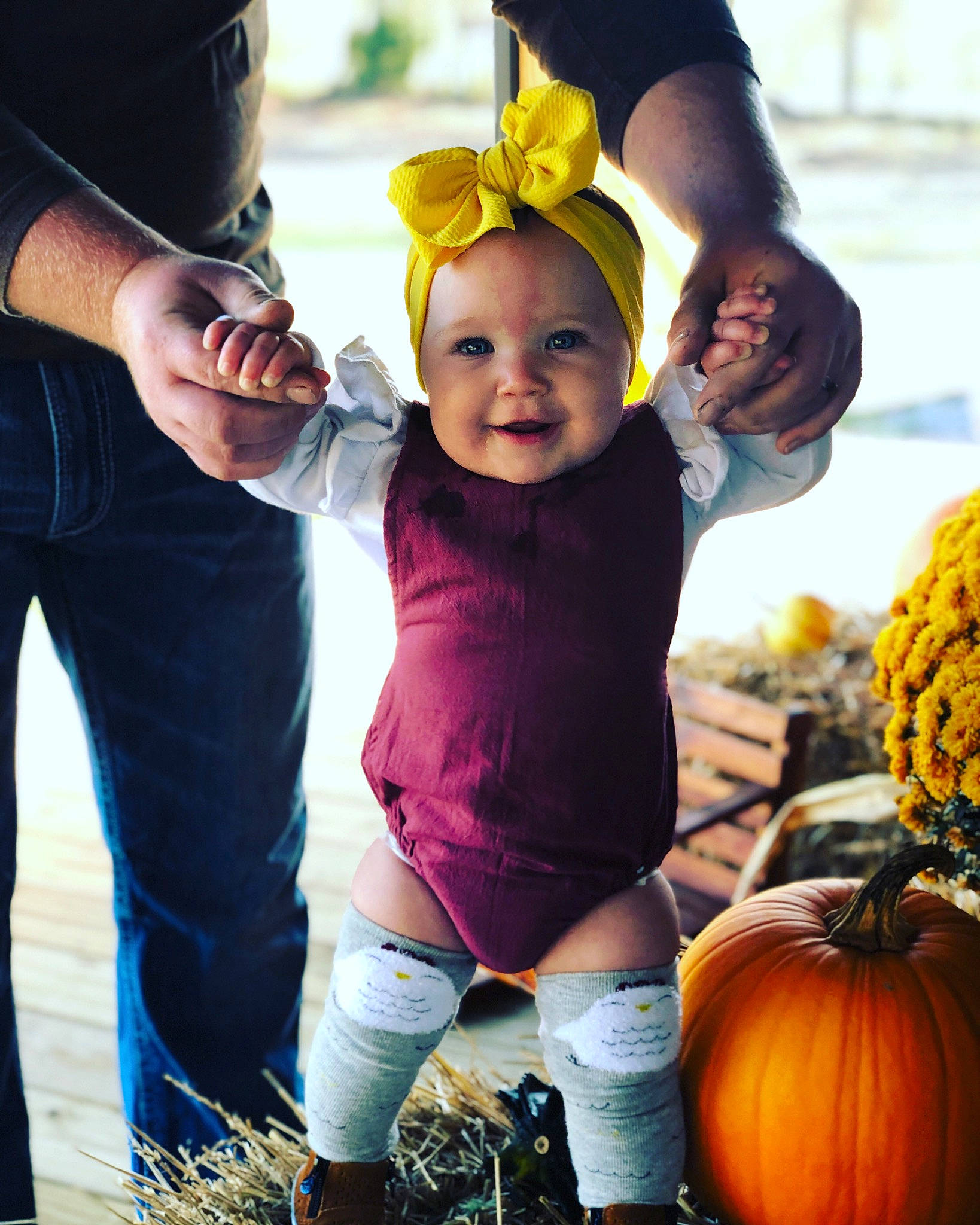 Waylynn is registered to the contest to win money with this photo: autumn, baby, calabaza, child, costume, face, family, finger, happy, interaction, leaf, people, person, photograph, photography, plant, pumpkin, smile, toddler, trick_or_treat