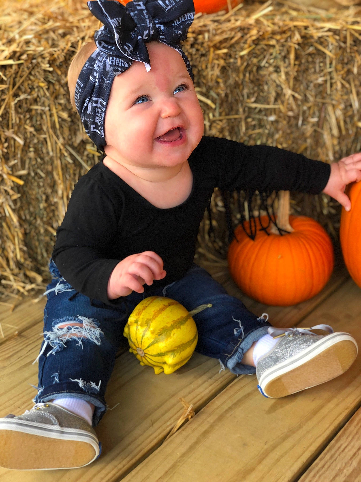 Waylynn joined the competition — help win amazing prizes! autumn, calabaza, child, cucurbita, food, fruit, fun, gourd, person, plant, play, pumpkin, smile, squash, toddler, trick_or_treat, vegetable, vegetarian_food, winter_squash
