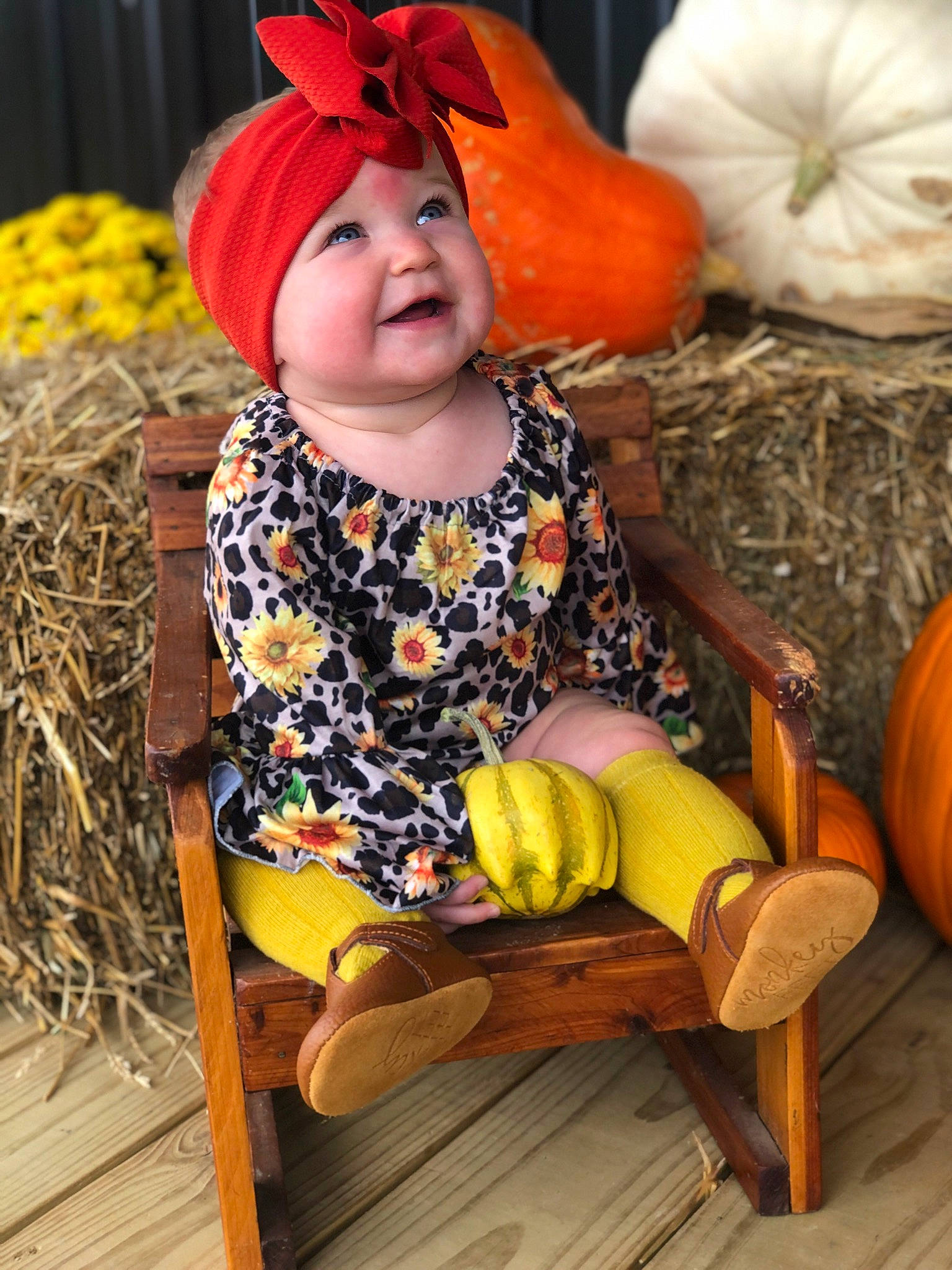 Waylynn joined the competition — help win amazing prizes! calabaza, child, costume, cucurbita, gourd, orange, person, plant, pumpkin, sitting, smile, squash, toddler, vegetable, winter_squash