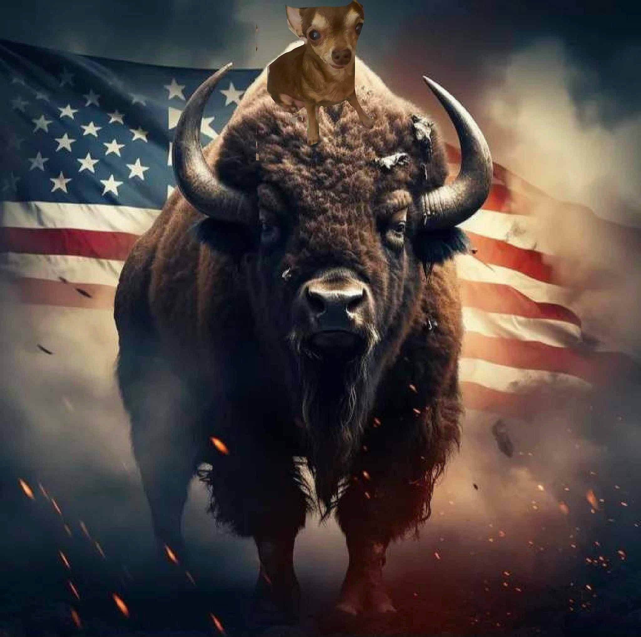 Miss Peanut joined the competition — help win amazing prizes! art, bovine, bull, darkness, entertainment, event, graphics, horn, landscape, livestock, mammal, natural_material, ox, plant, sky, snout, terrestrial_animal, vertebrate, water, working_animal