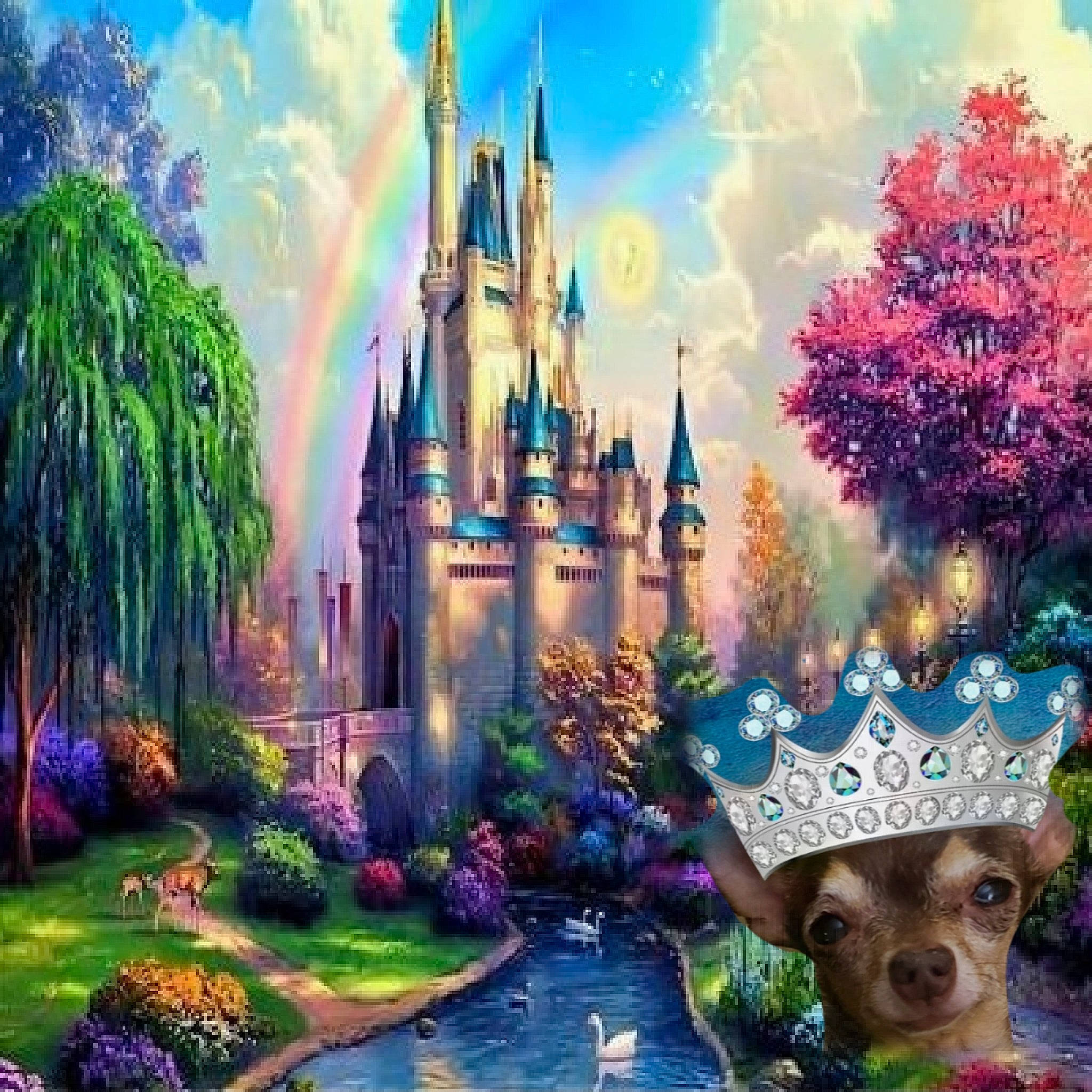 Nutnut is registered to the contest to win money with this photo: art, beauty, fawn, green, hat, landmark, landscape, light, magenta, natural_landscape, paint, painting, pink, plant, recreation, sky, summer, sun_hat, tree, world