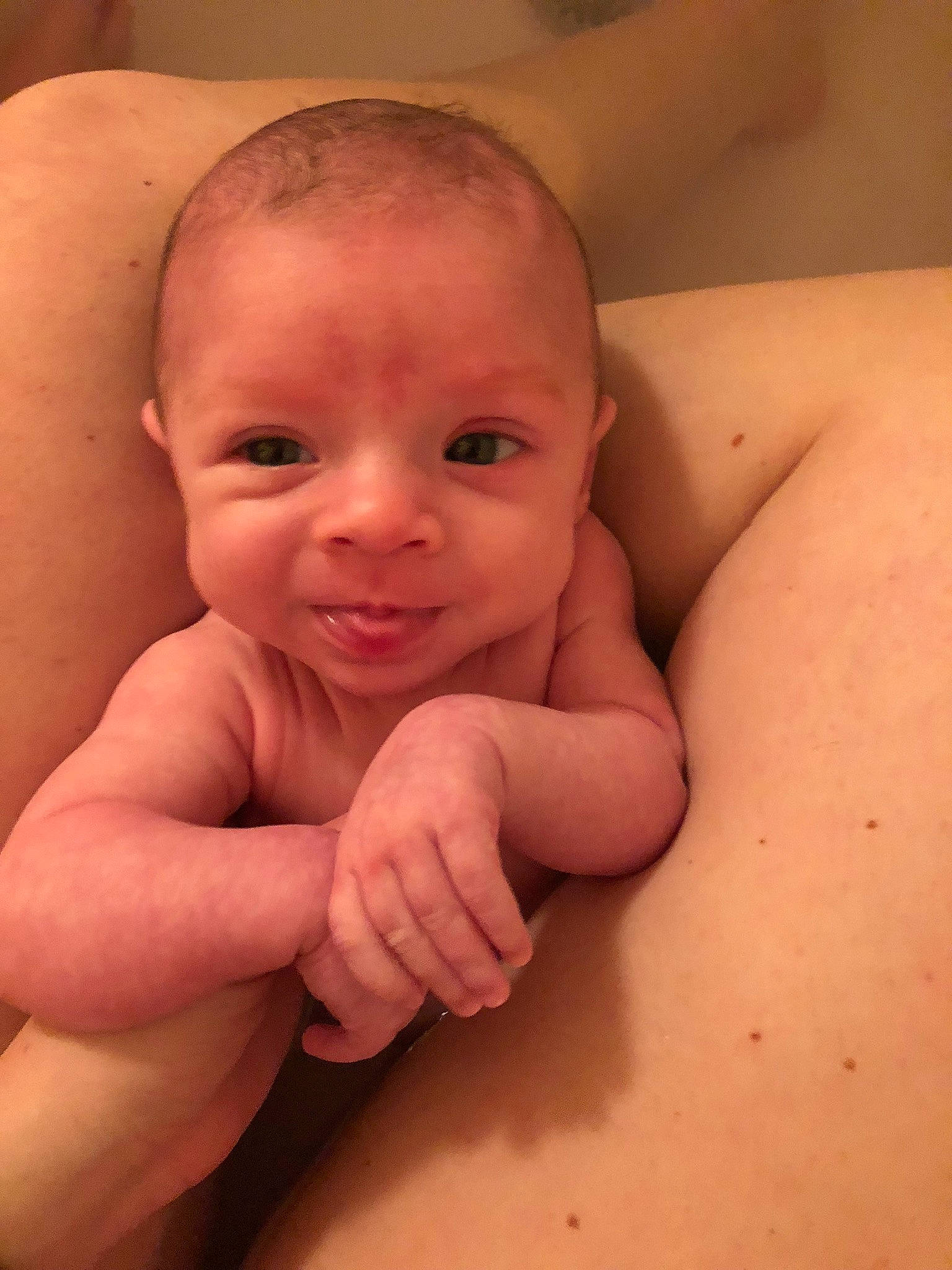 Nason is registered to the contest to win money with this photo: arm, barechestedness, bathing, cheek, chest, child, chin, finger, hand, infant, lip, mouth, muscle, neck, person, skin, toddler