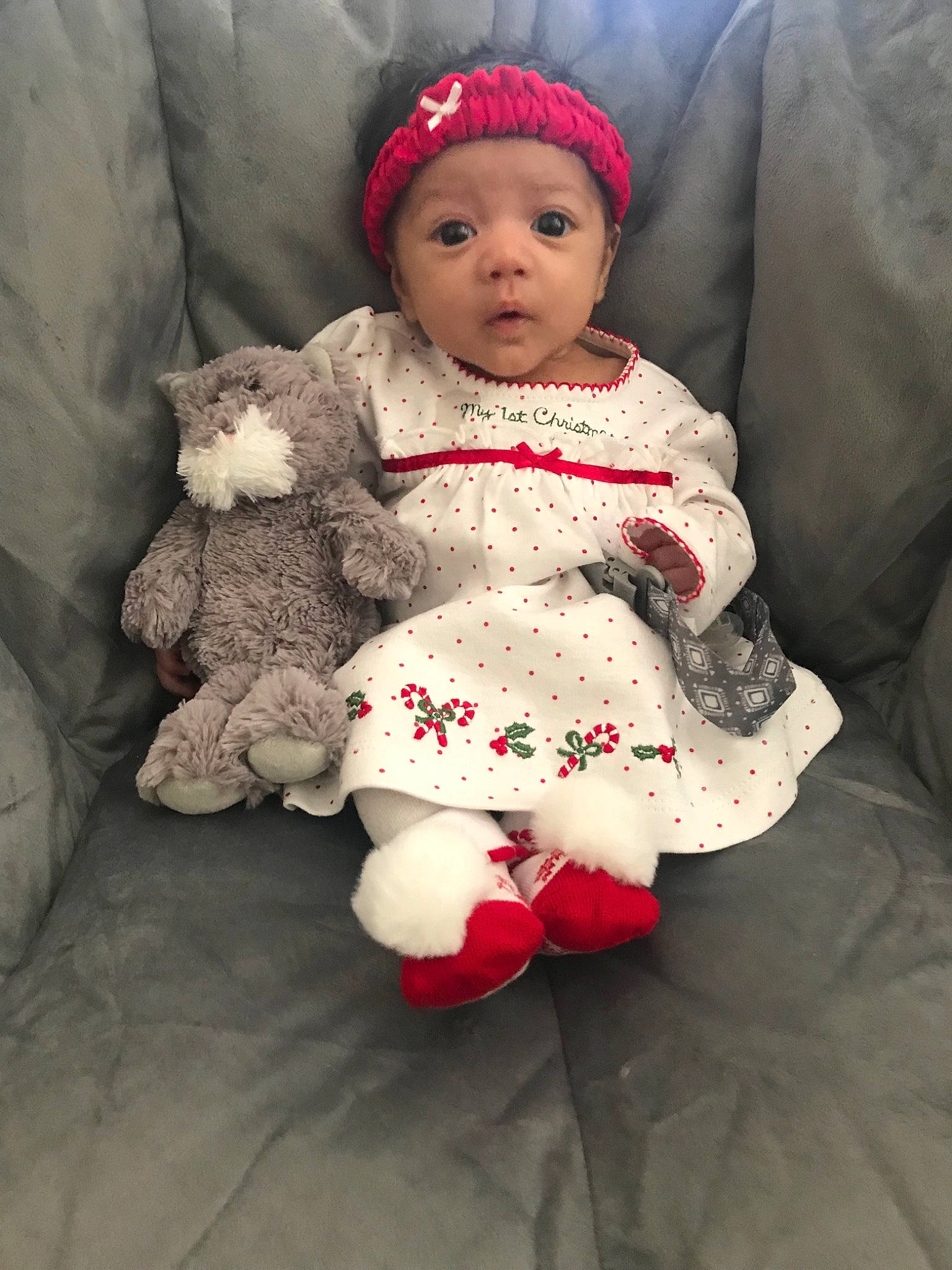 Margot joined the competition — help win amazing prizes! baby, cheek, child, doll, hair_accessory, headgear, knitting, person, pink, toddler, toy, wool