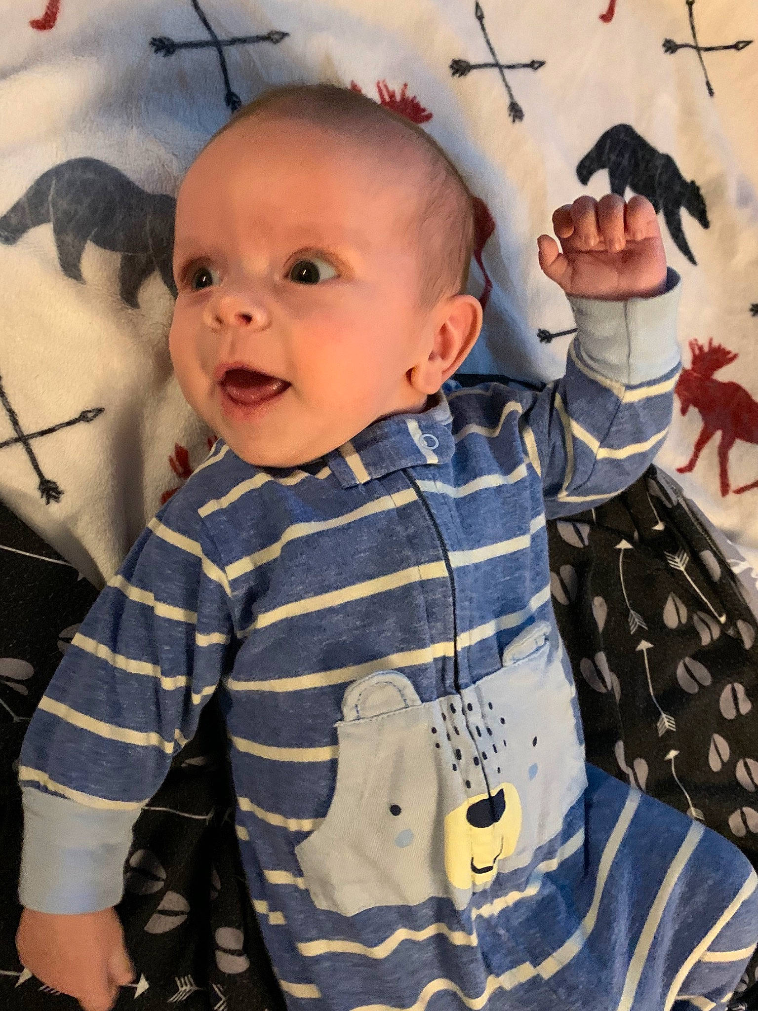 Gaige is registered to the contest to win money with this photo: baby, baby_products, baby_toddler_clothing, cheek, child, design, head, lip, outerwear, pattern, person, plaid, play, product, skin, sleeve, textile, toddler