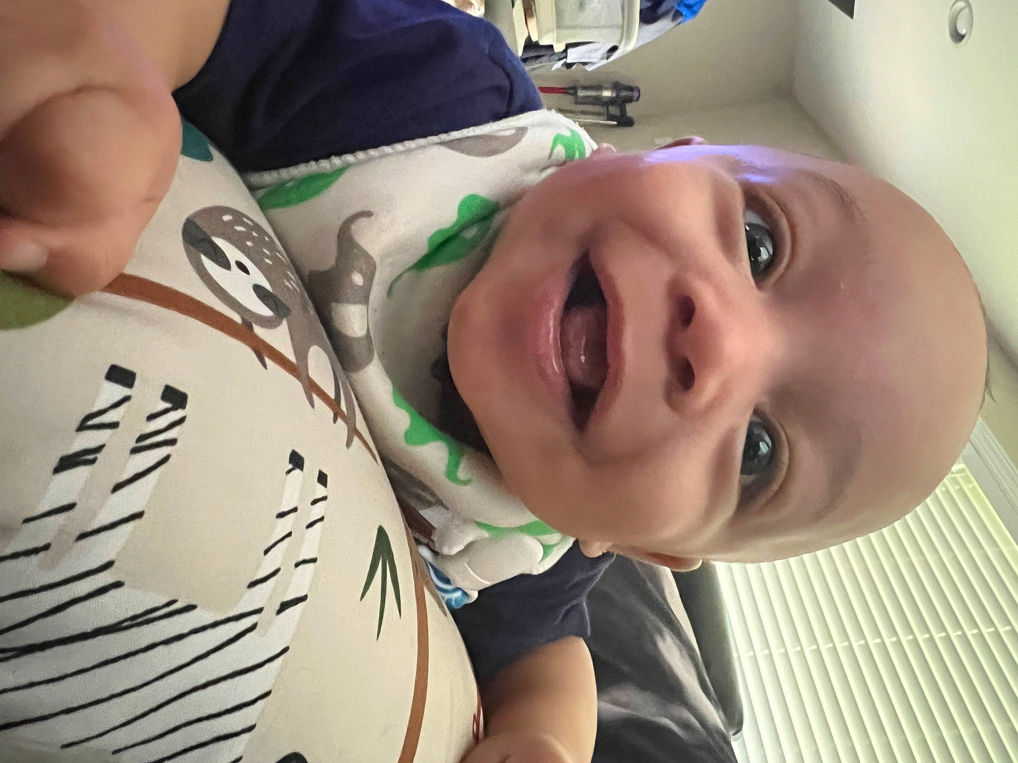 Donovan joined the competition — help win amazing prizes! baby_laughing, cheek, eye, eyebrow, eyelash, face, facial_expression, finger, gesture, hairstyle, happy, iris, lip, mammal, mouth, nose, person, skin, smile, toddler