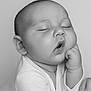 baby, infant, sleepy, yawn, chubby_cheeks, hand, face, closed_eyes, white_clothing, monochrome, portrait, cute, toddler, peaceful, resting, skin, head, expression, newborn, soft