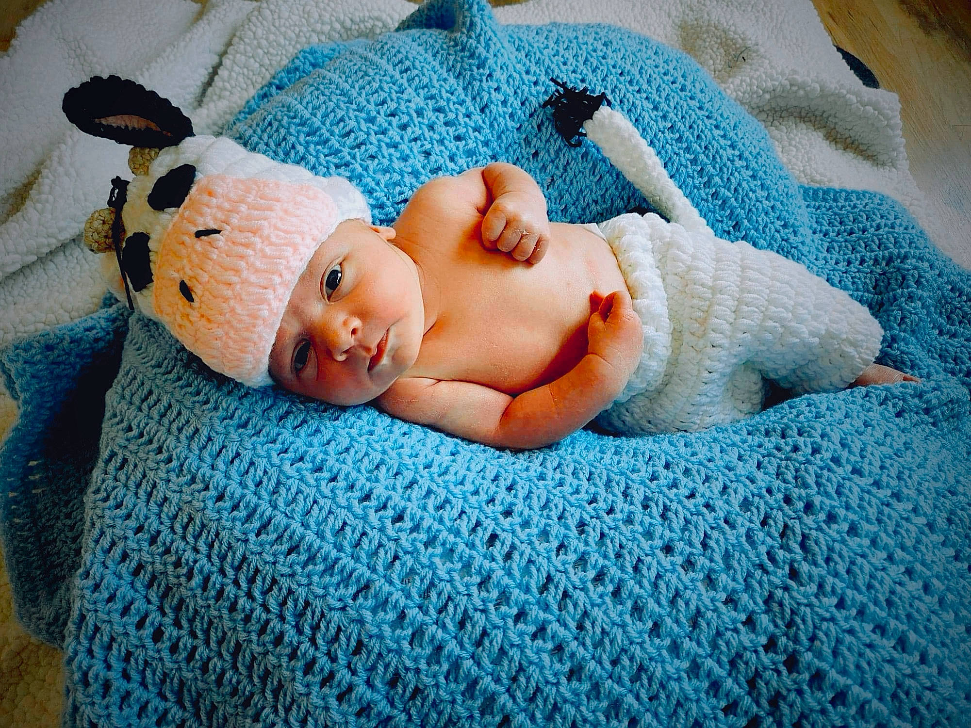 Gannon joined the competition — help win amazing prizes! aqua, azure, baby, baby_sleeping, baby_toddler_clothing, blue, comfort, doll, eye, face, hat, head, headgear, headwear, iris, knit_cap, linens, person, product, textile