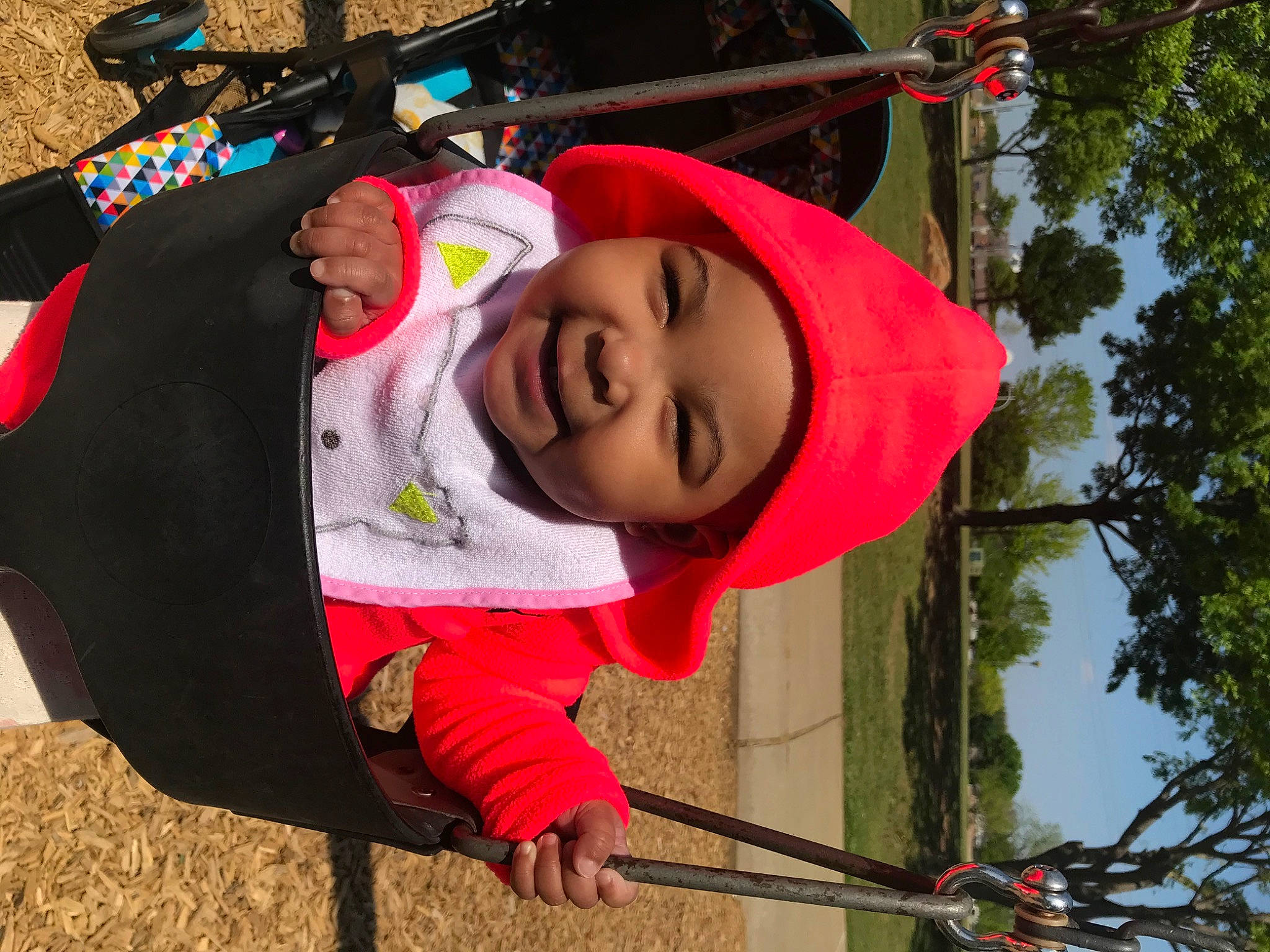 Kaisley is registered to the contest to win money with this photo: child, facial_expression, fashion_accessory, fun, grass, happy, hat, headgear, headwear, jacket, leaf, leisure, magenta, people_in_nature, person, plant, recreation, sky, smile, sun_hat