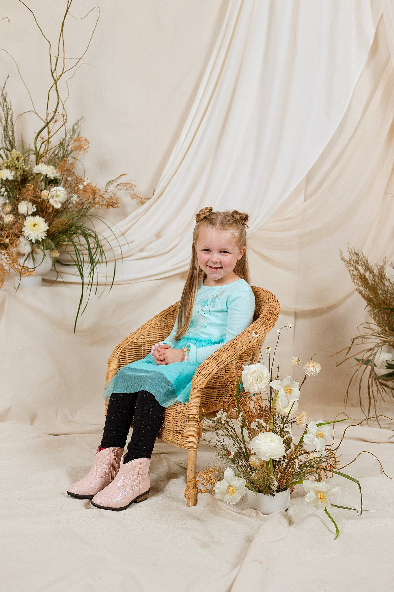 Bayleigh joined the competition — help win amazing prizes! barefoot, cut_flowers, dress, event, floral_design, flower, flower_arranging, foot, fun, grass, happy, joy, leg, person, plant, room, sitting, smile, textile, toddler